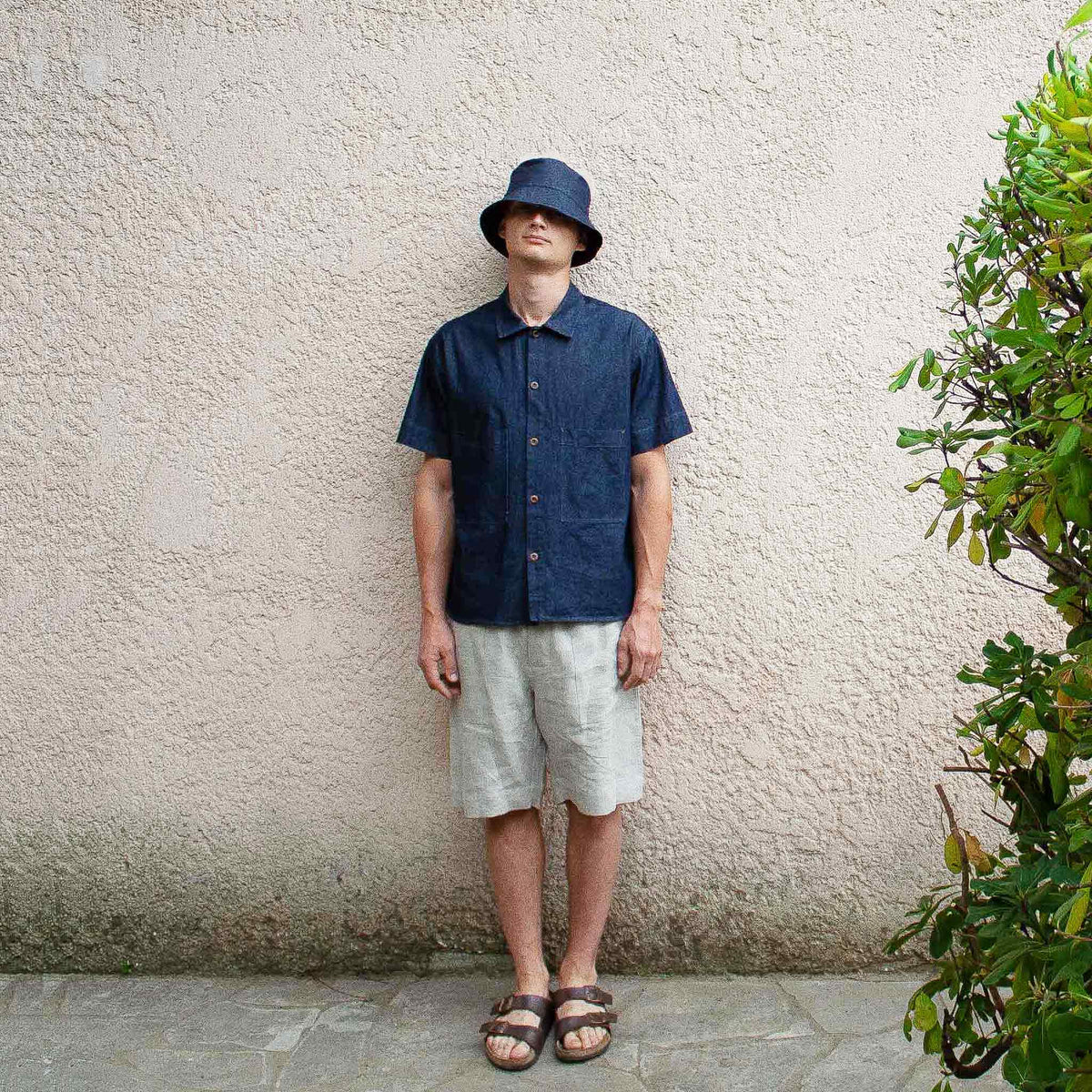 Short sleeved shirt 03 Indigo denim