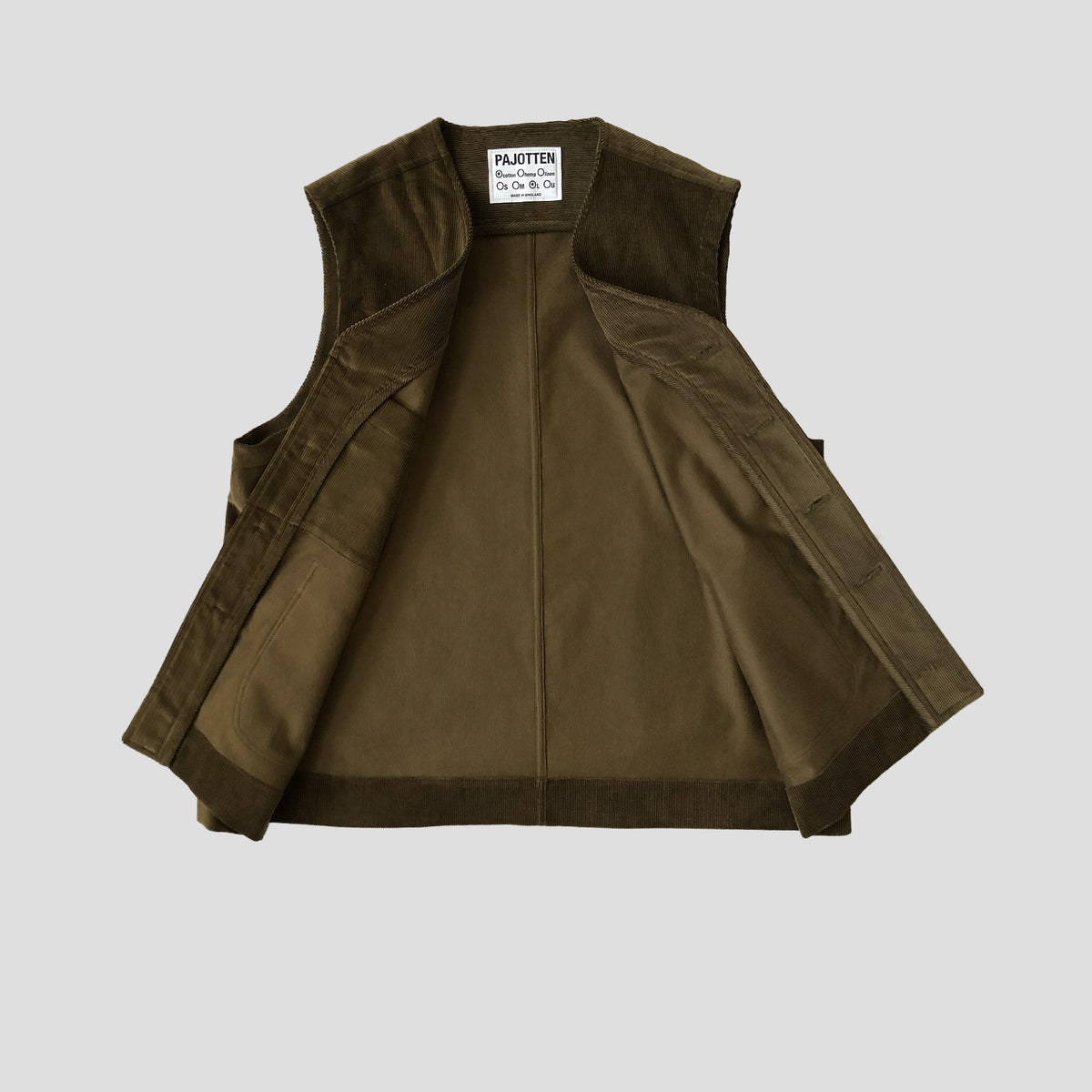 Waistcoat Olive cotton cord