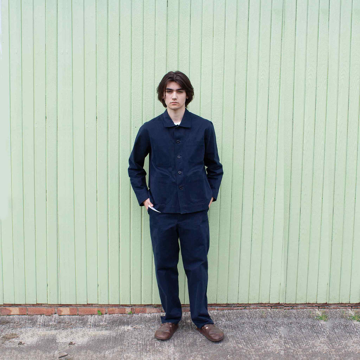 The everyday trouser brushed cotton twill Navy