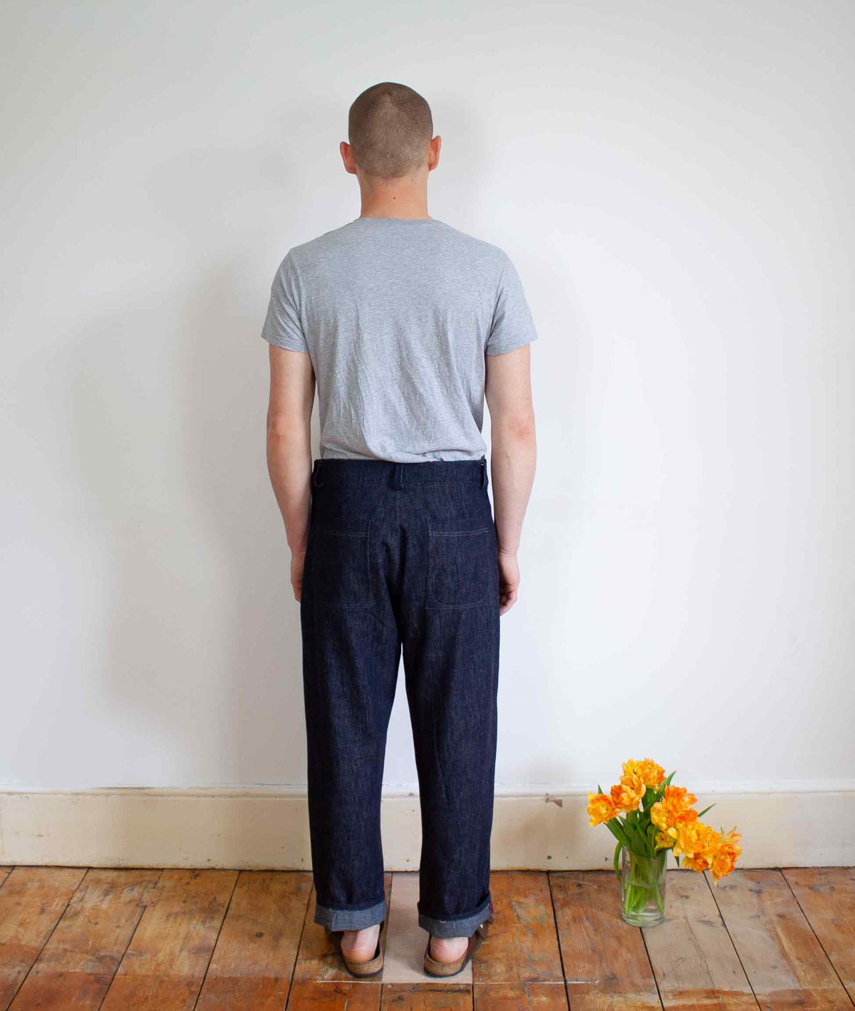 The side button trouser denim