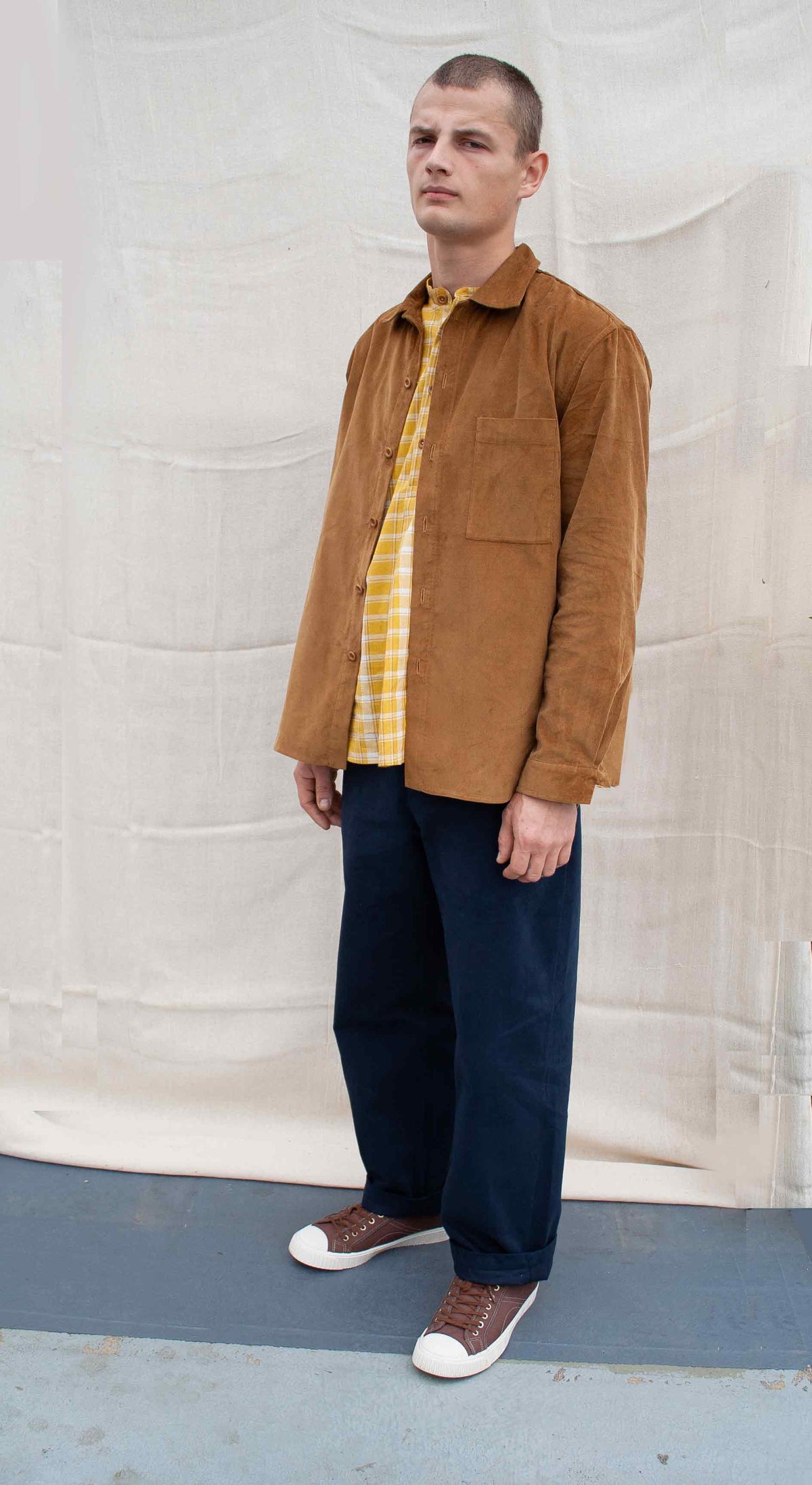 Workers shirt - cotton cord - cinnamon