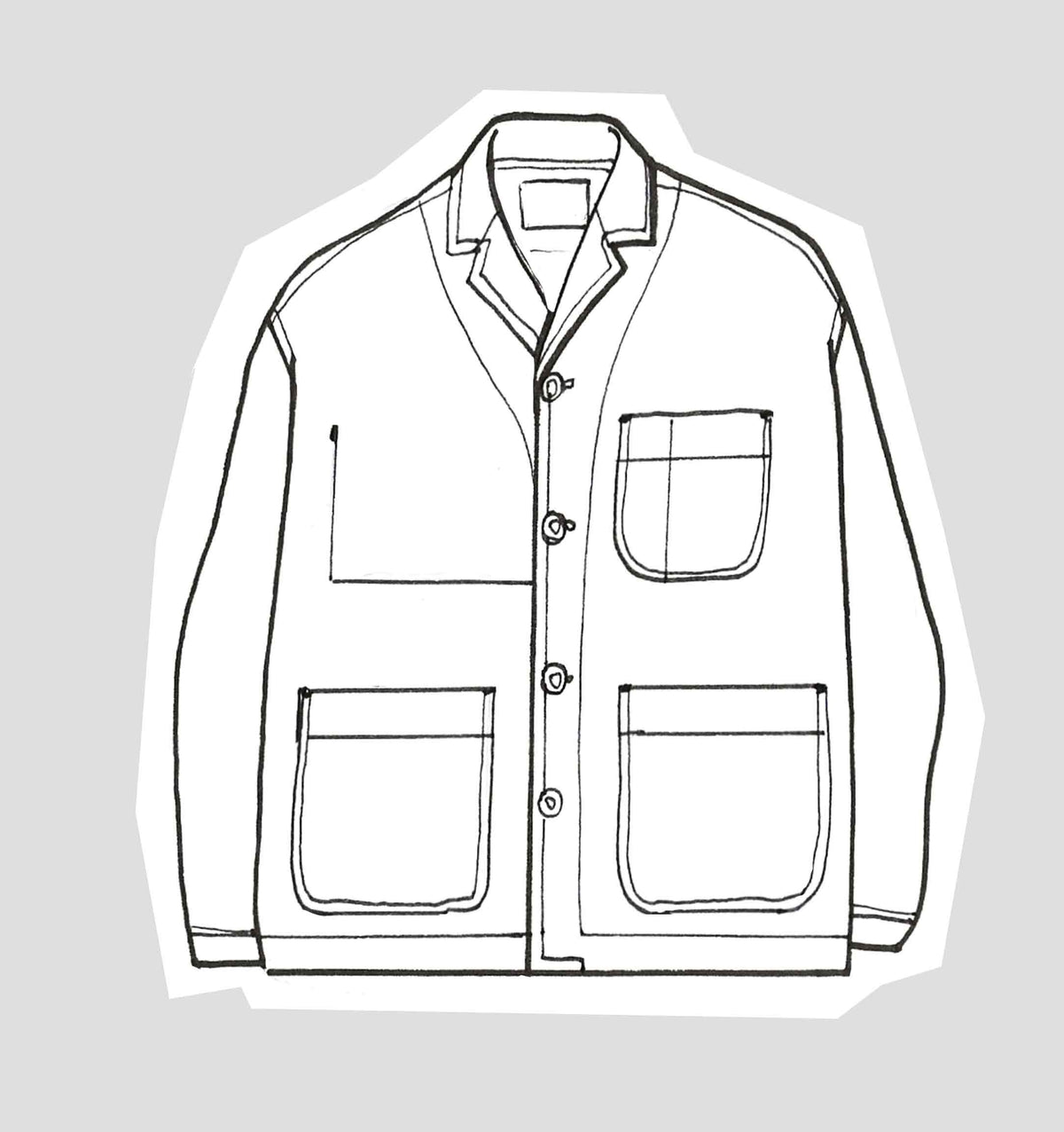 Revere chore jacket in brushed cotton twill -Indigo