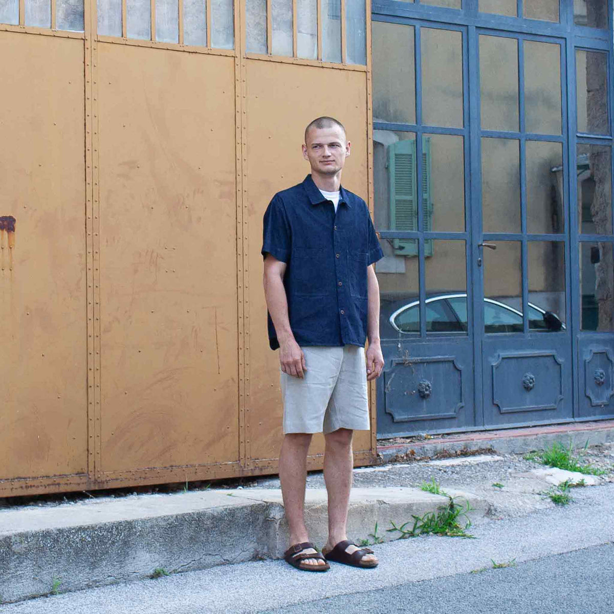 Short sleeved shirt 03 Indigo denim