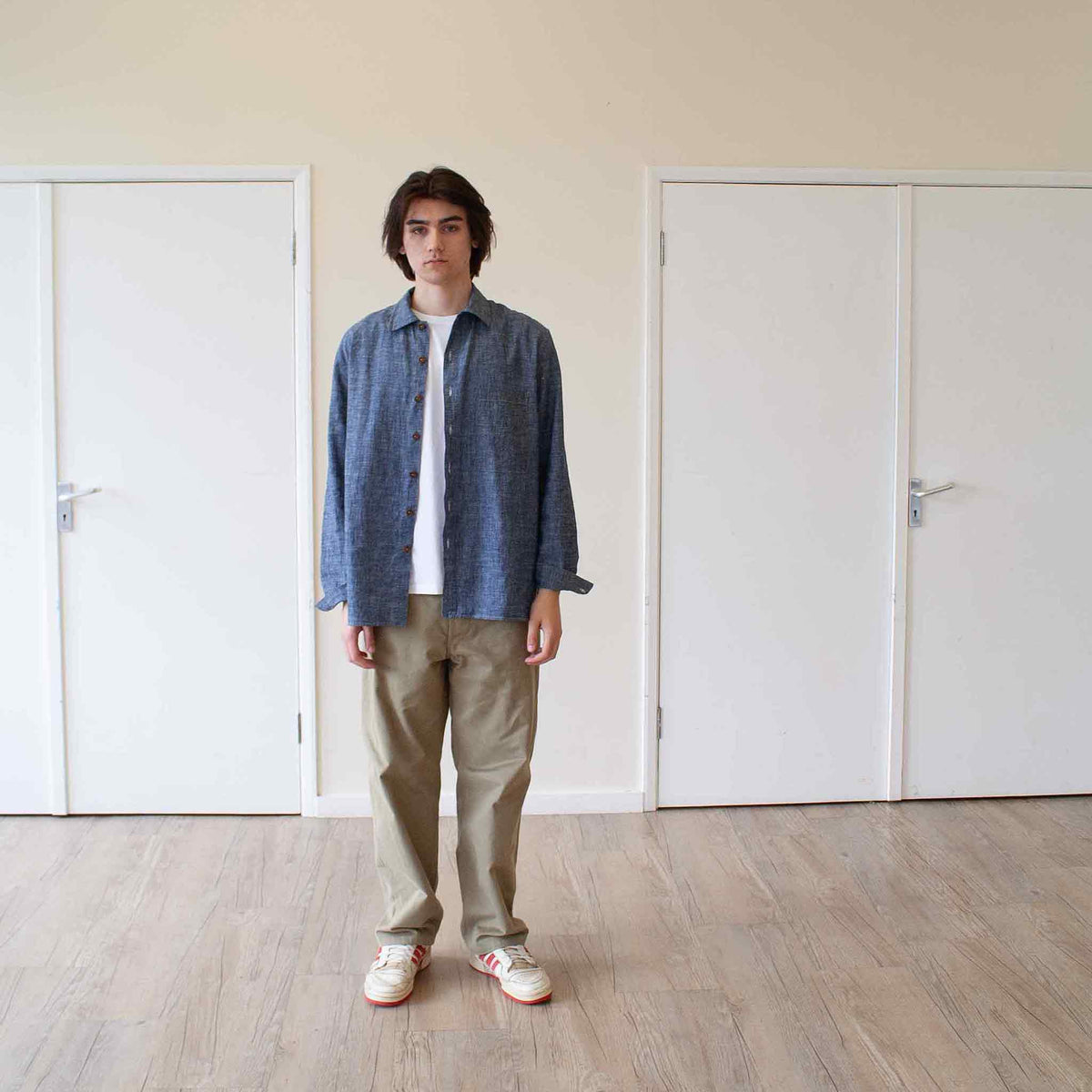 The everyday trouser brushed cotton twill beige