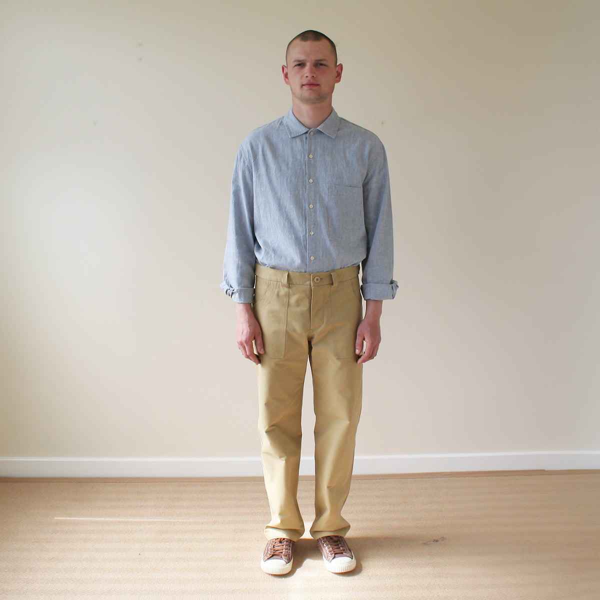 Workers shirt - Blue chambray cotton