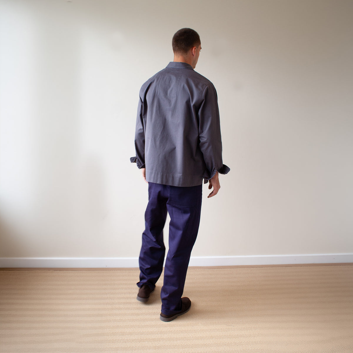Overshirt - slate fine cotton twill