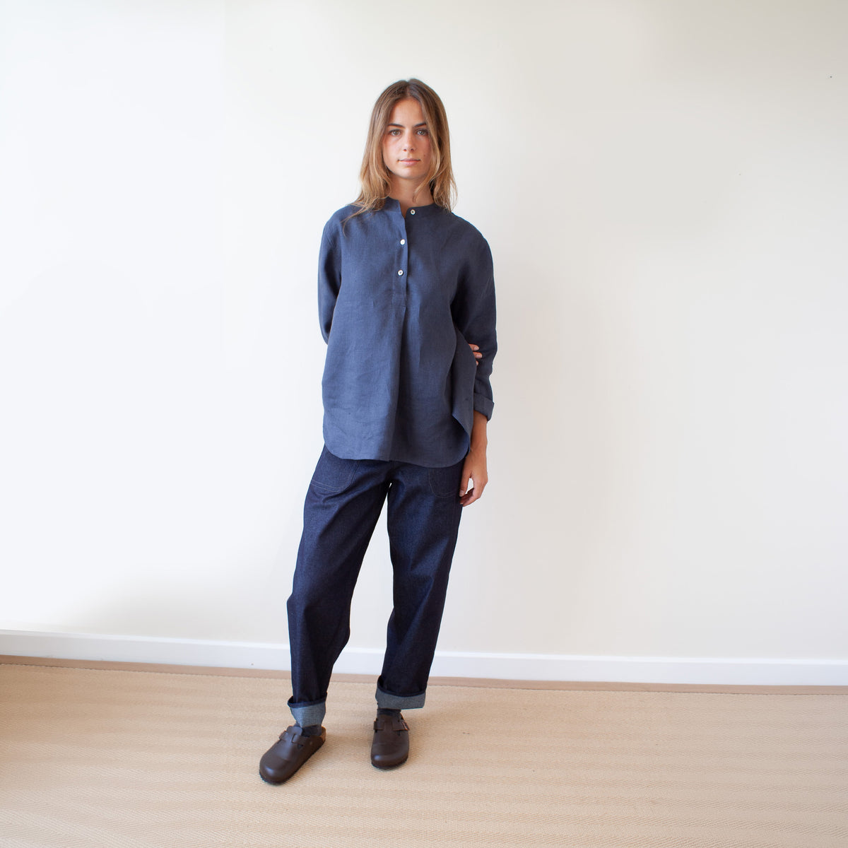 Meadow shirt slate linen