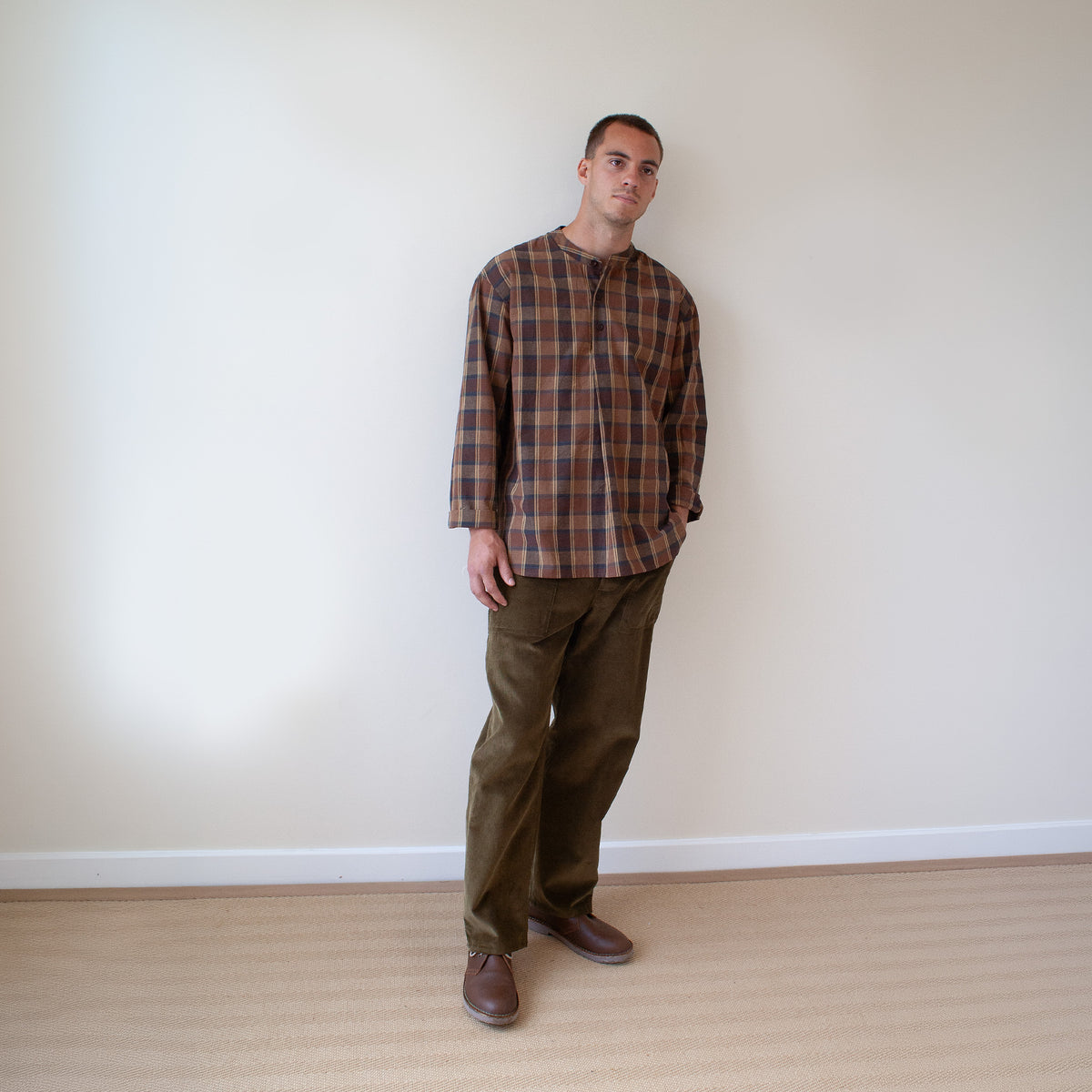 Yard shirt in a cotton/linen check