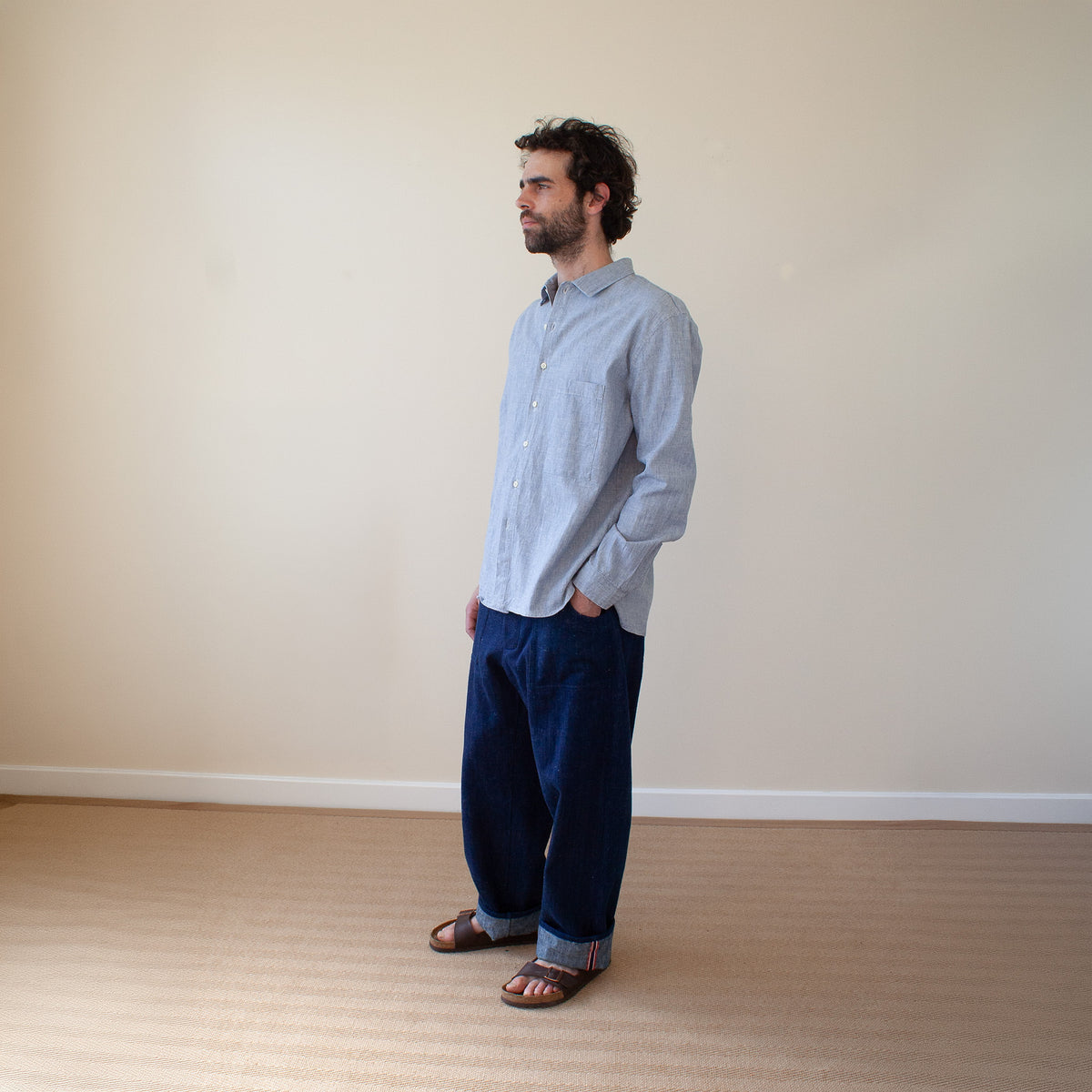 Workers shirt - Blue chambray cotton