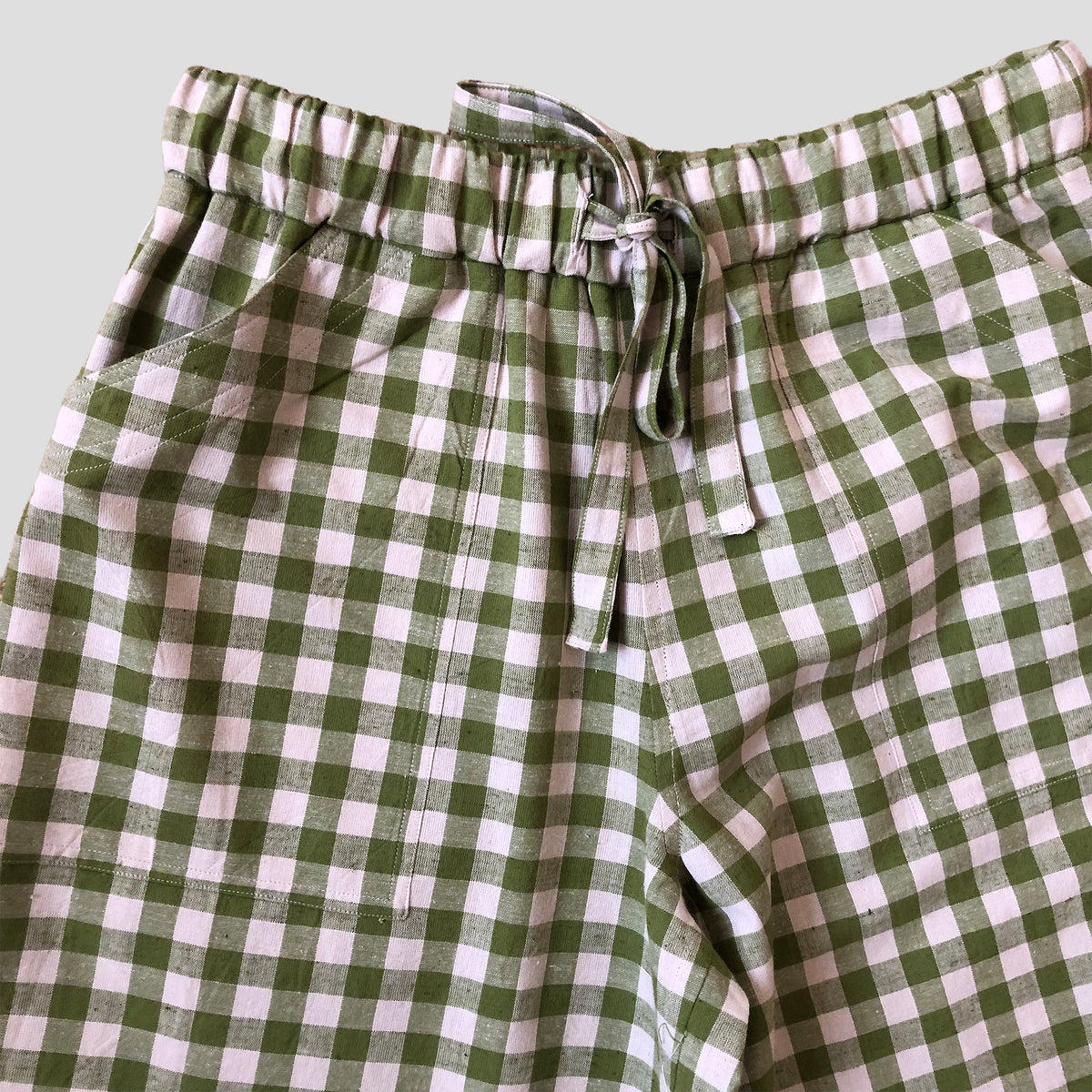 Simple drawstring trousers in cotton/ linen