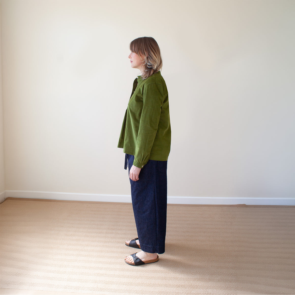 Round necked smock - grass cotton cord