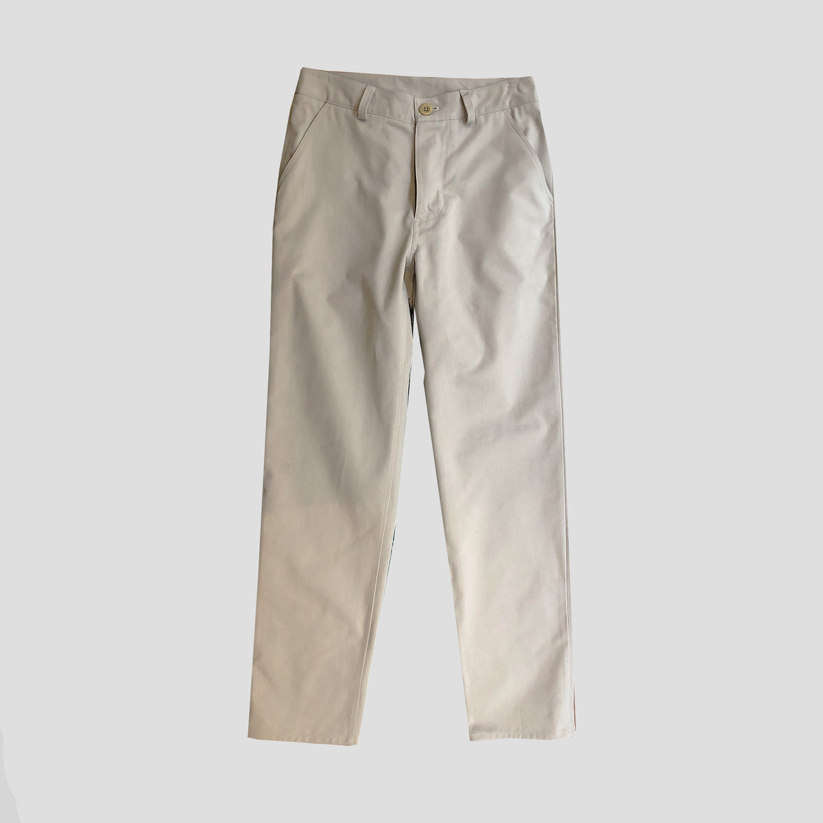 Straight legged trousers in brushed twill light beige