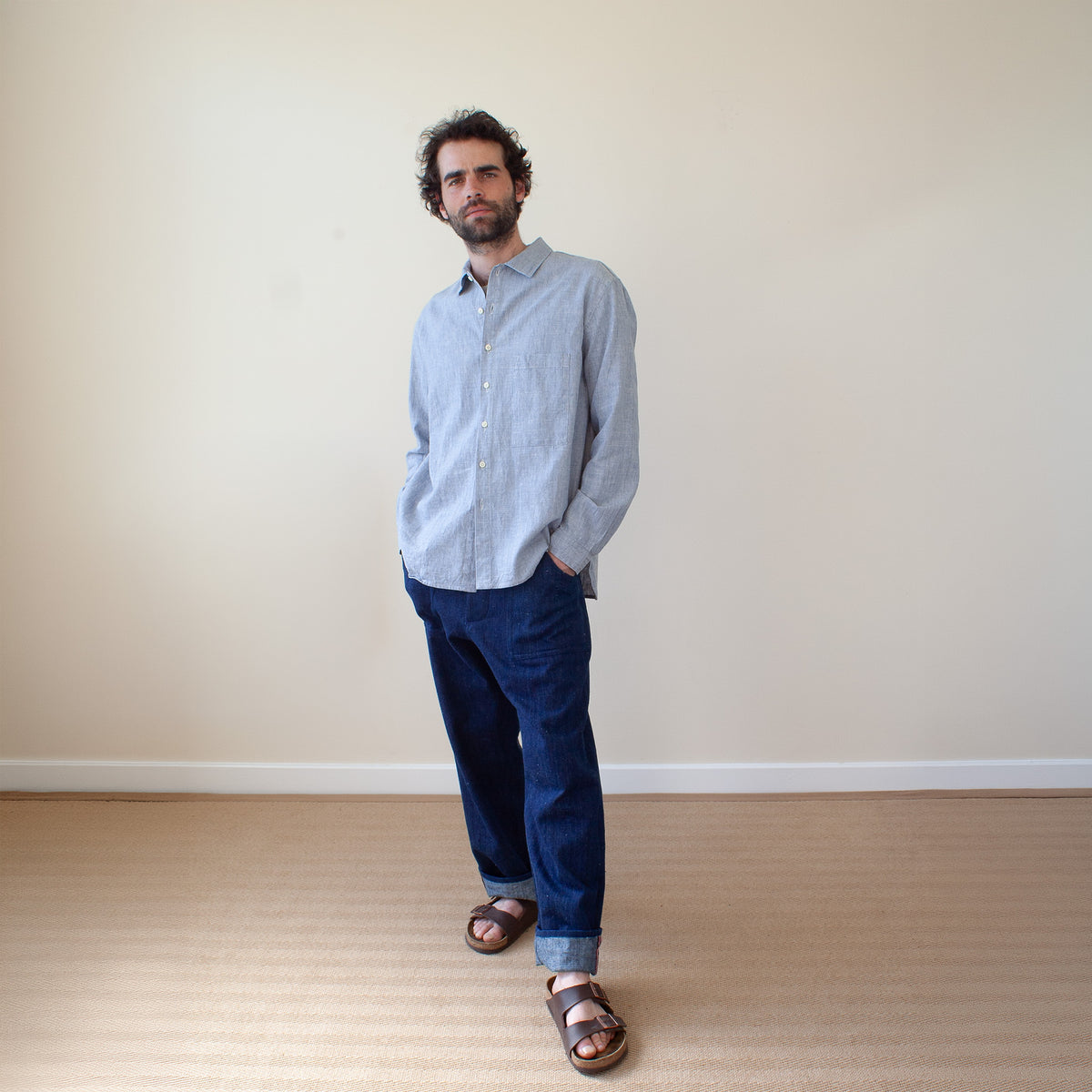 Workers shirt - Blue chambray cotton