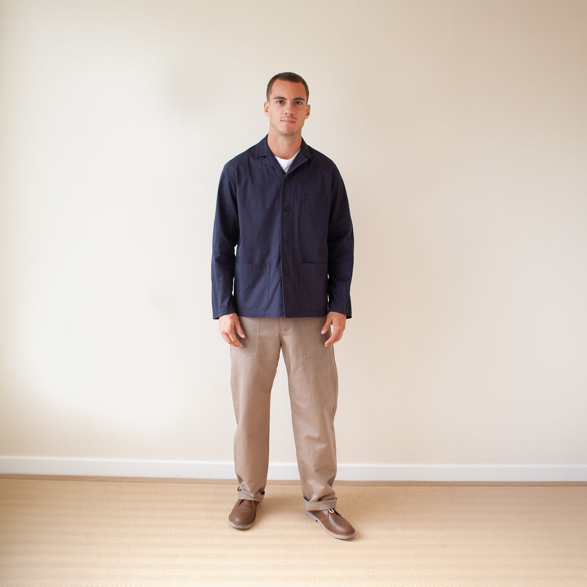 Revere chore jacket in fine cotton twill