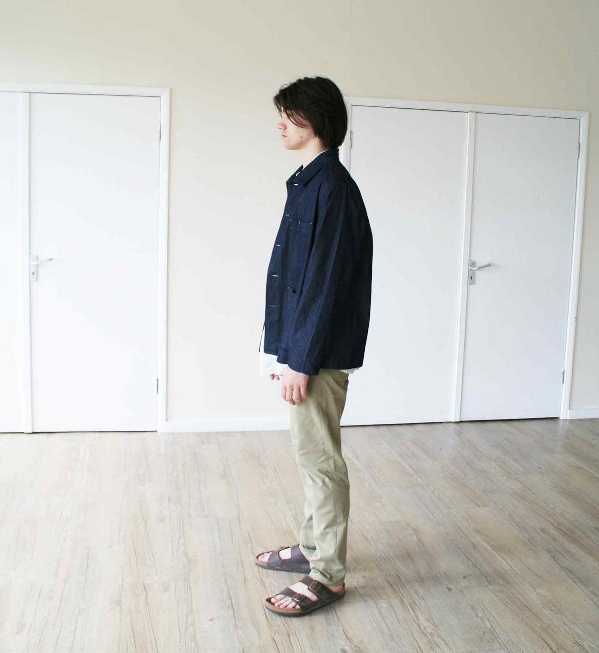 Traditional chore jacket in a cotton denim - Indigo
