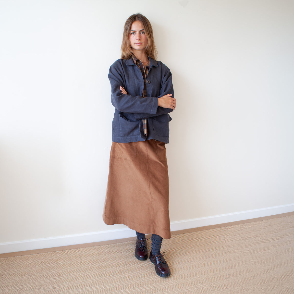 Workers skirt Chestnut cotton cord