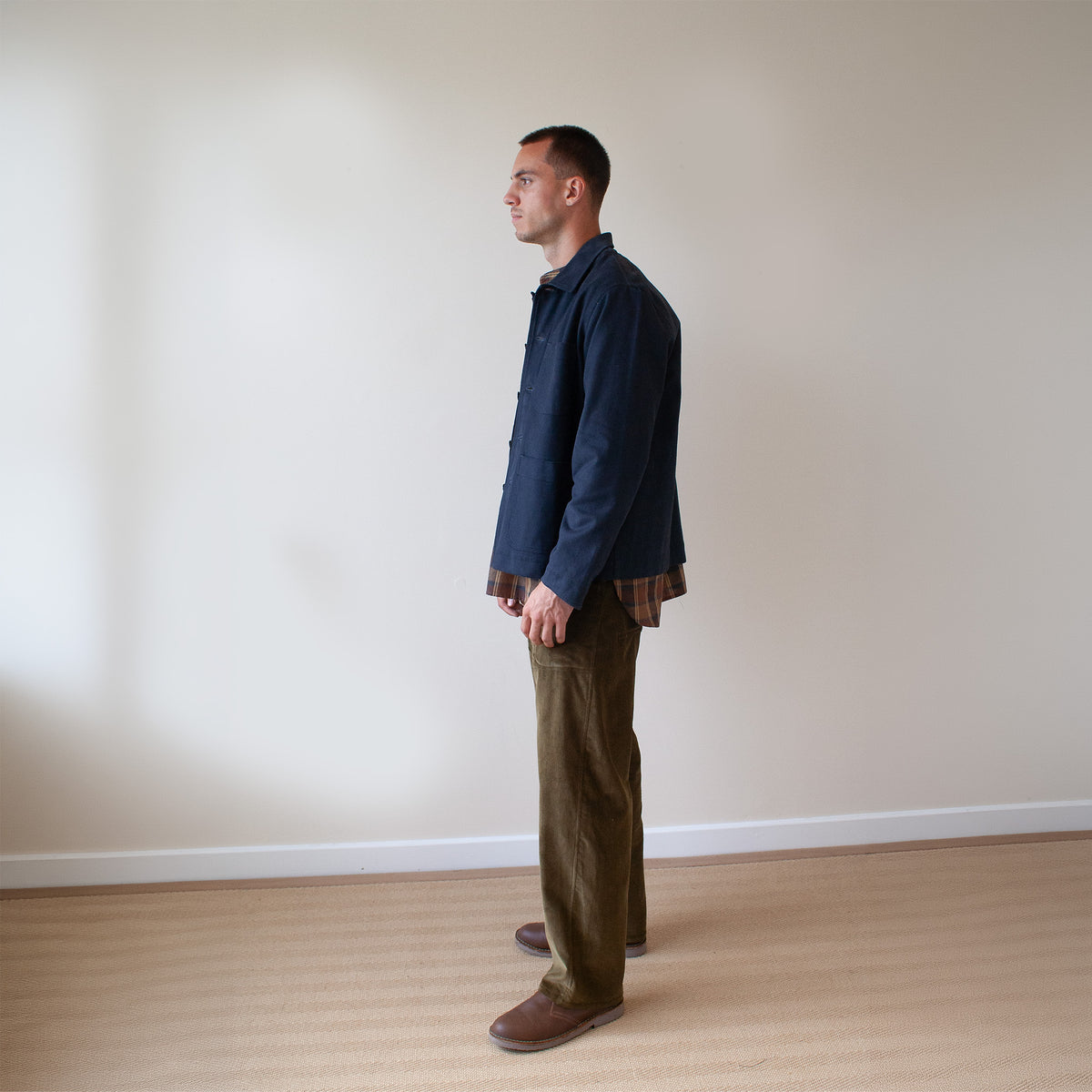 Traditional chore jacket heavy navy cotton