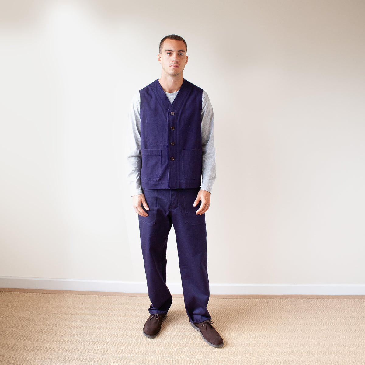 Maker's trousers deep indigo cotton