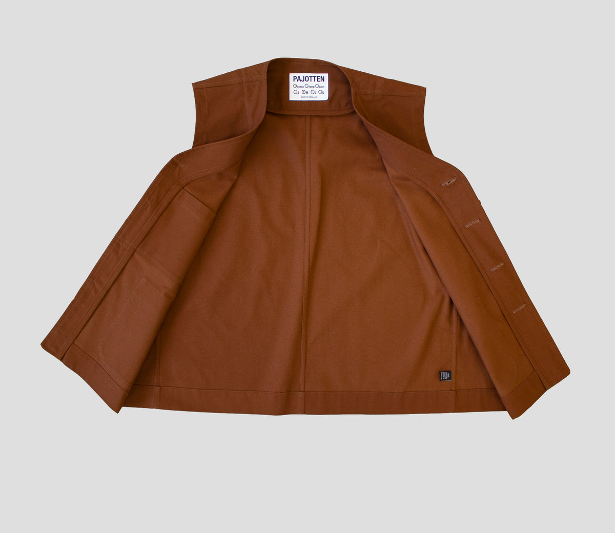 Waistcoat UK woven cotton canvas - Rust