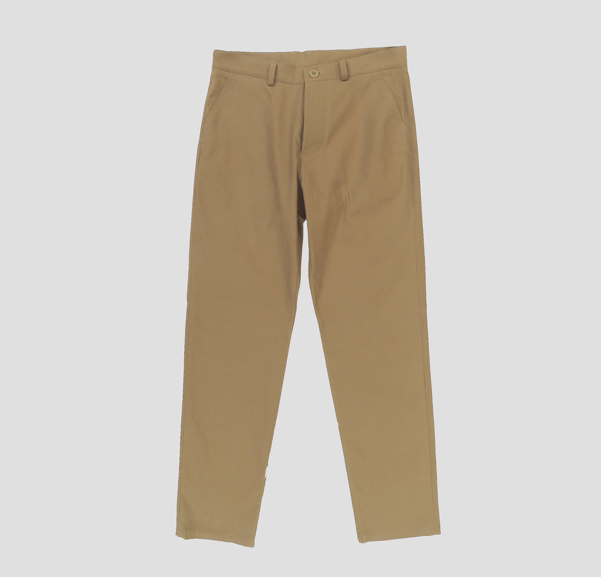 Straight trousers in tan cotton canvas