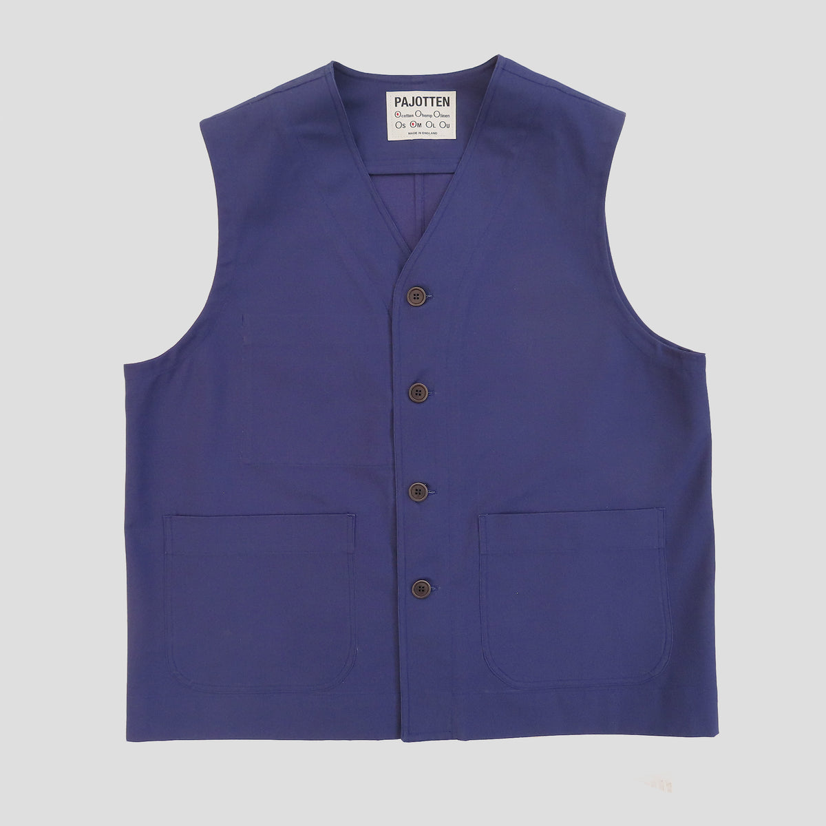 Waistcoat UK woven cotton canvas - Indigo