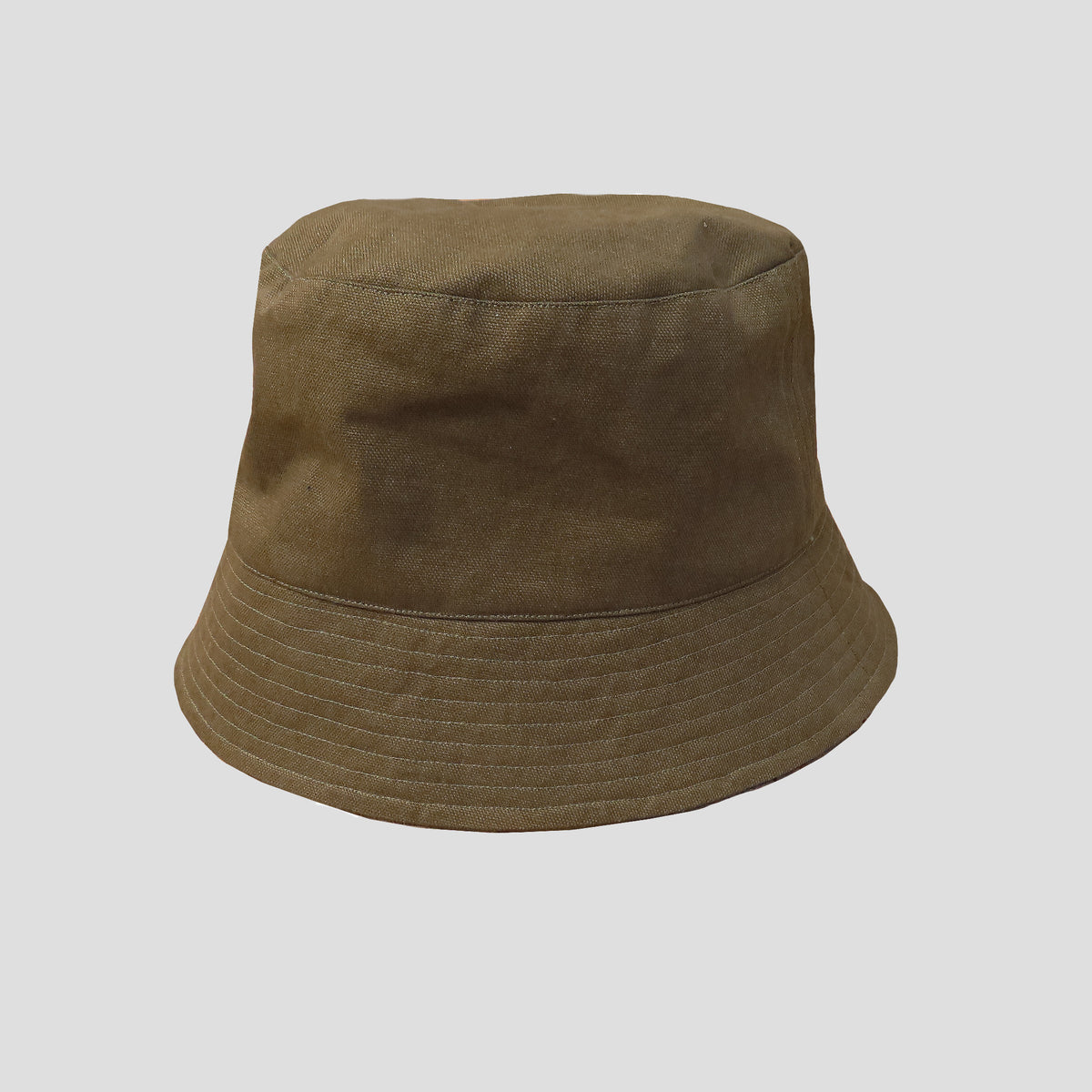 Bucket Hat cotton canvas tan and sage