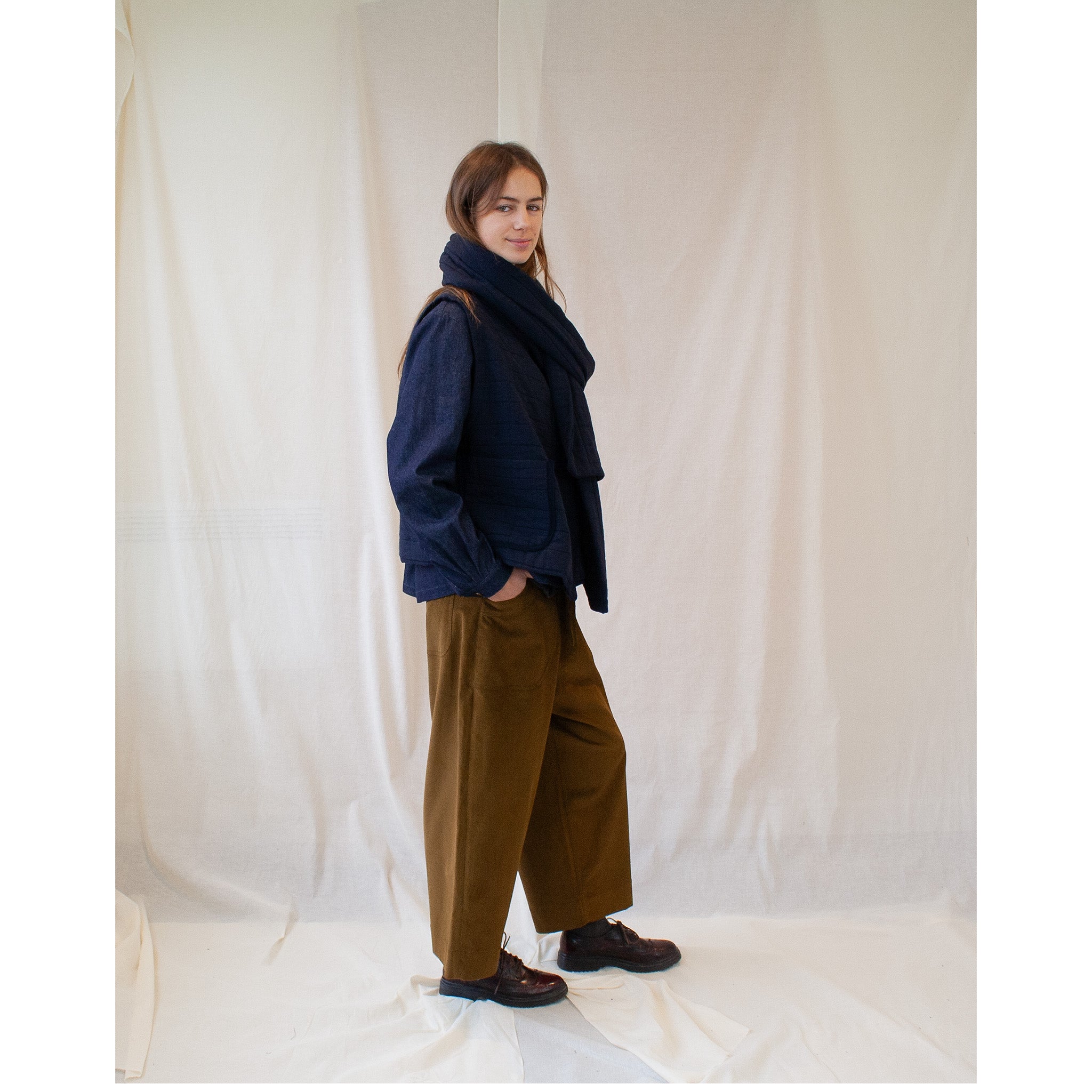 Everyday trouser in soft brown cord