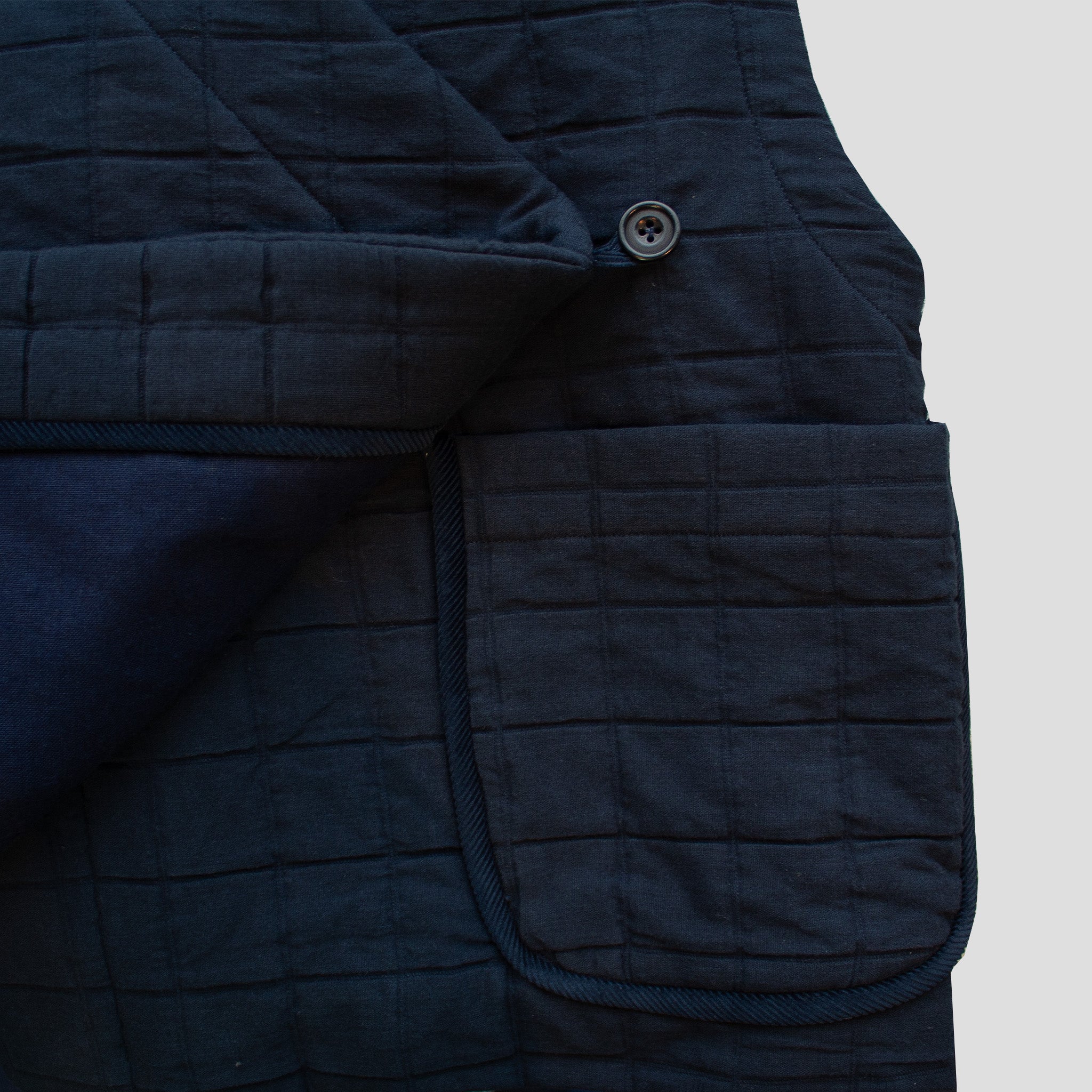 quilted waistcoat navy cotton/linen