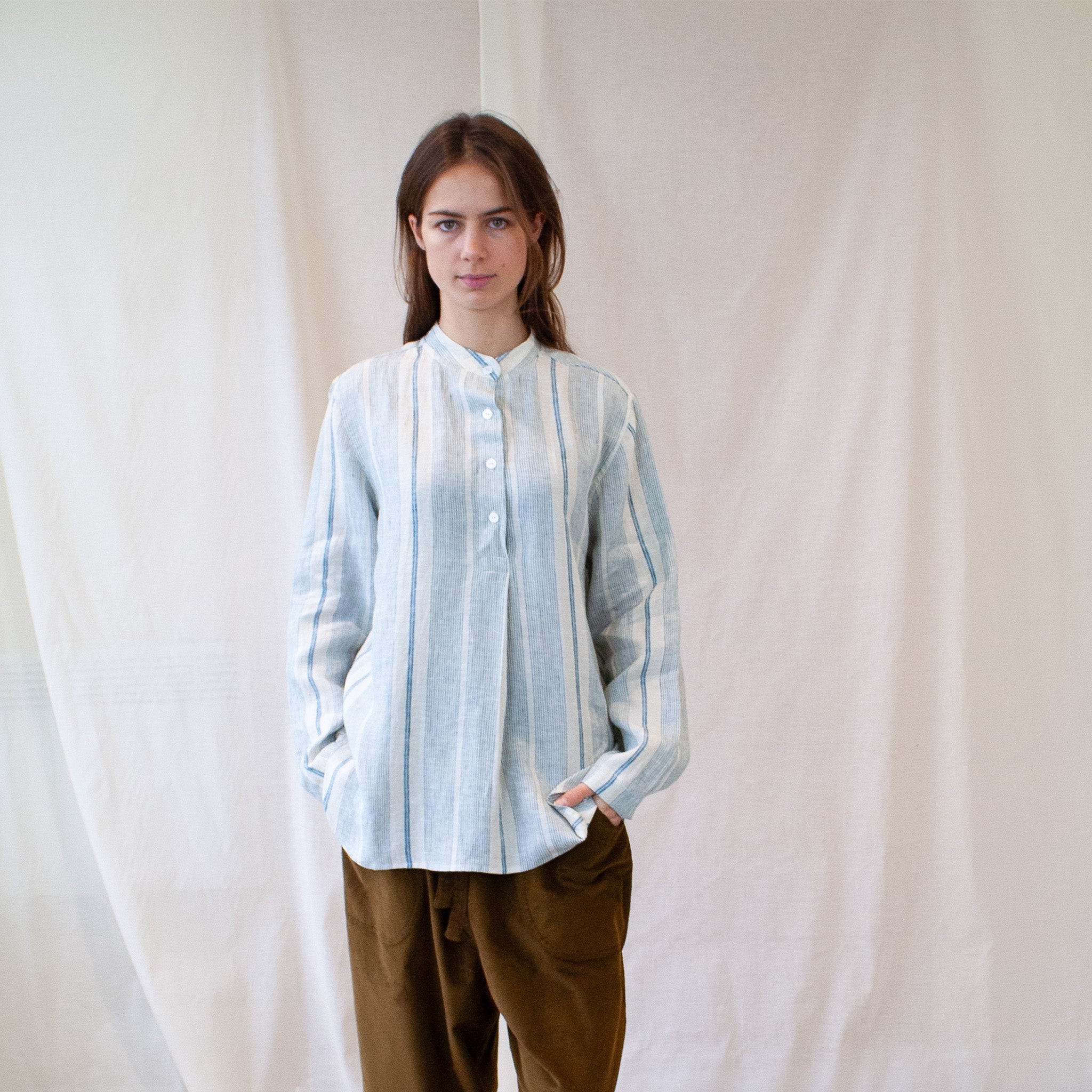 Yard Shirt in striped linen