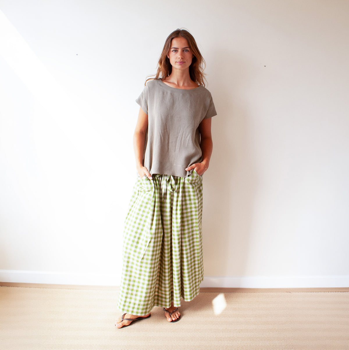 Summer skirt green gingham
