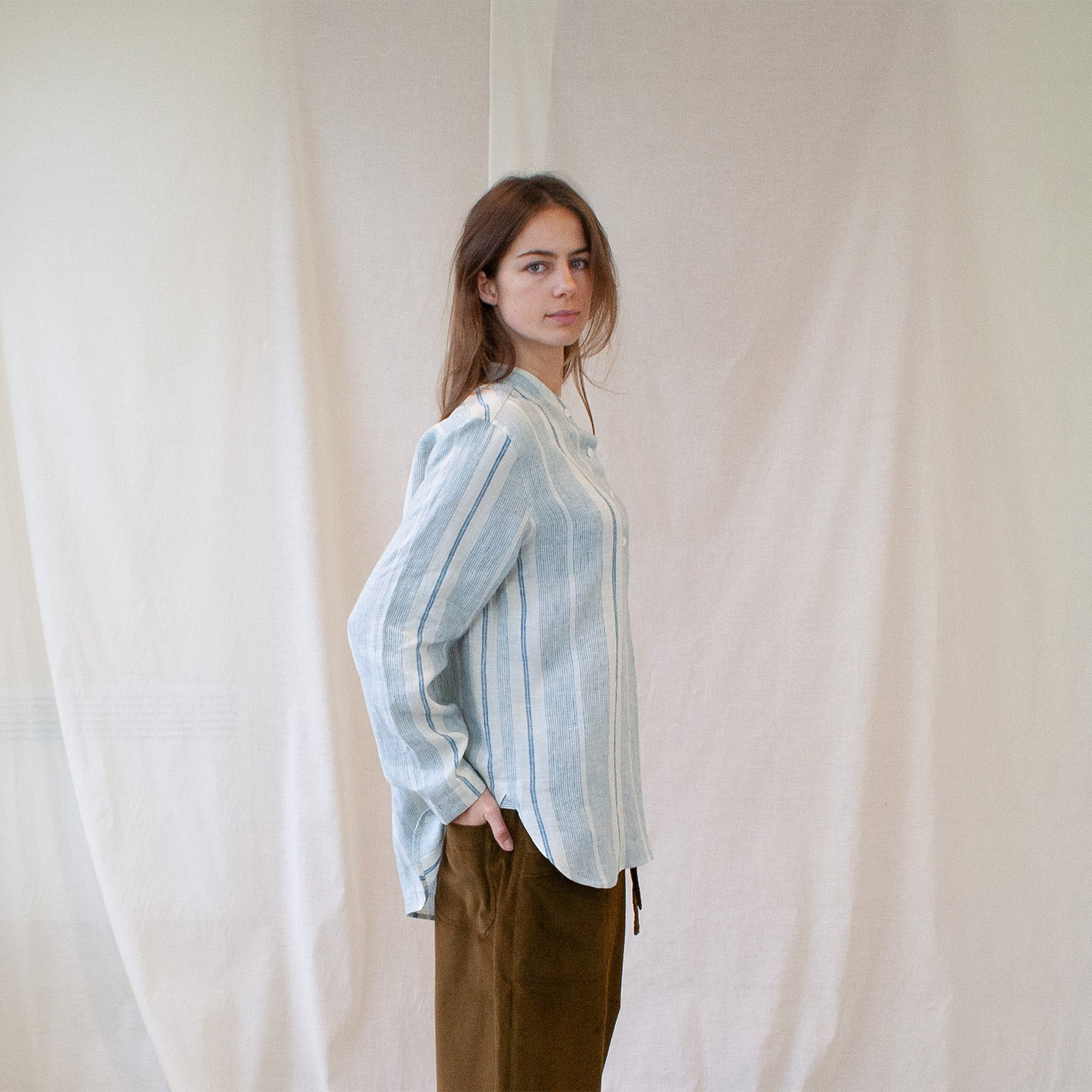 Yard Shirt in striped linen