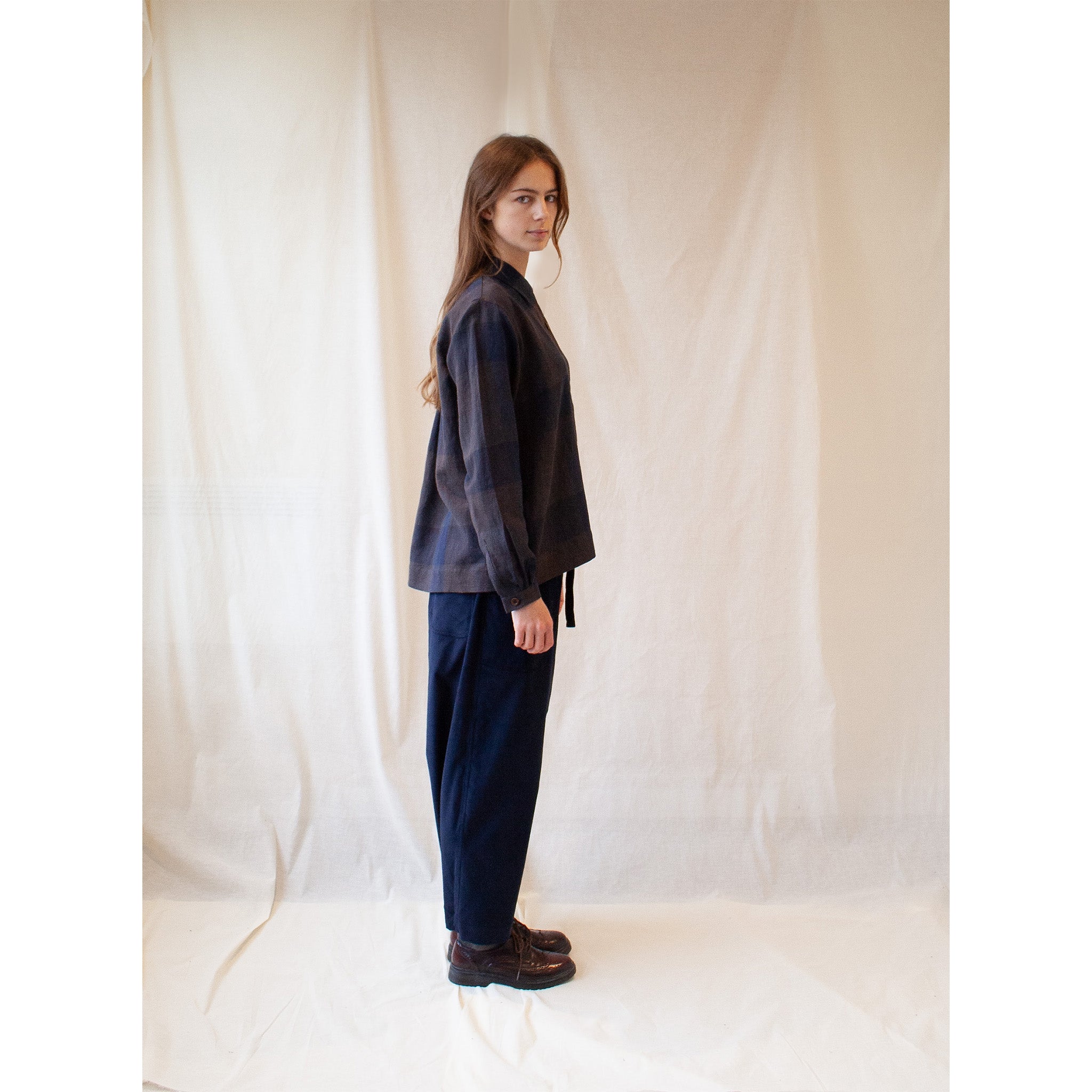 Painter smock - cotton/linen check