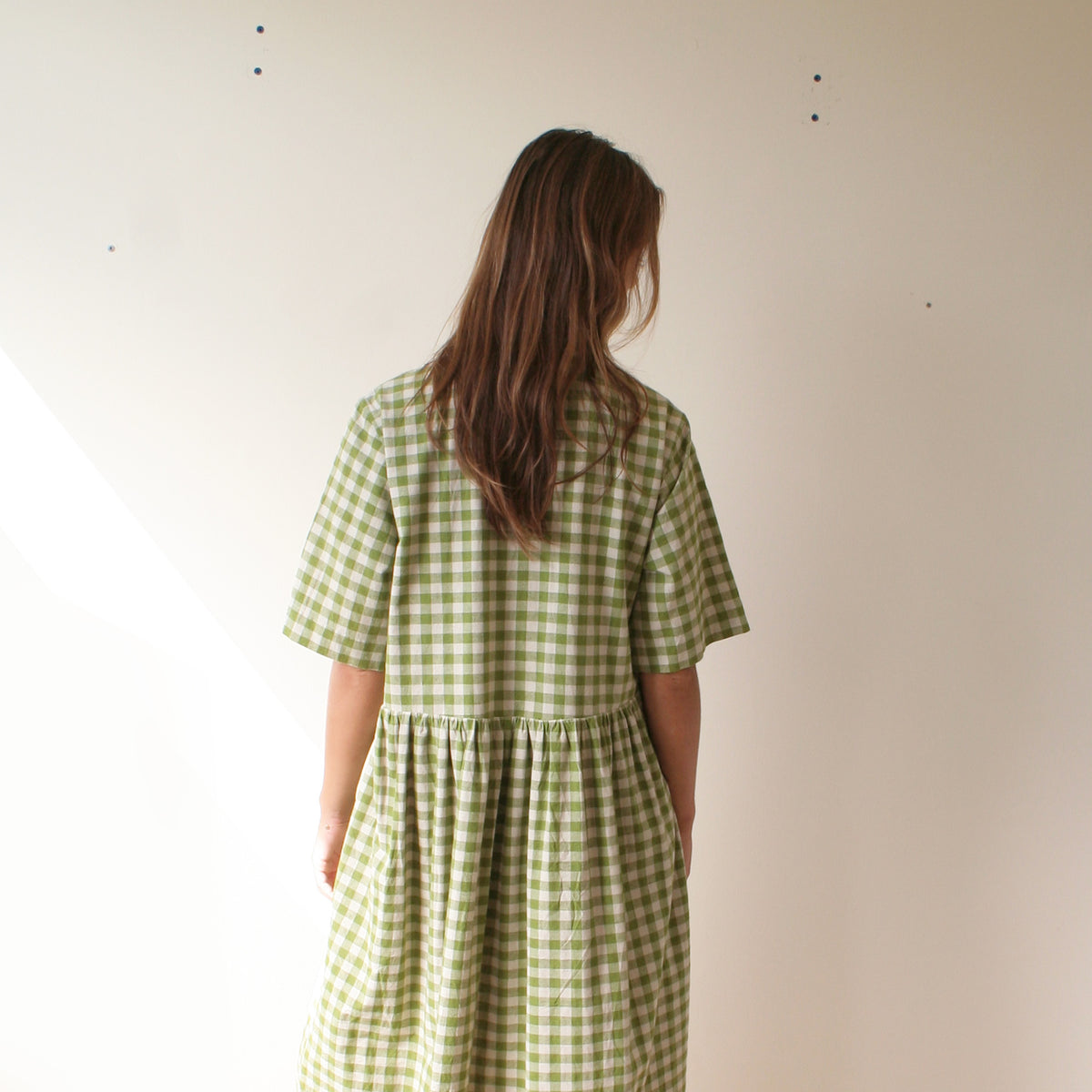 Short Sleeved Field Dress in cotton/linen