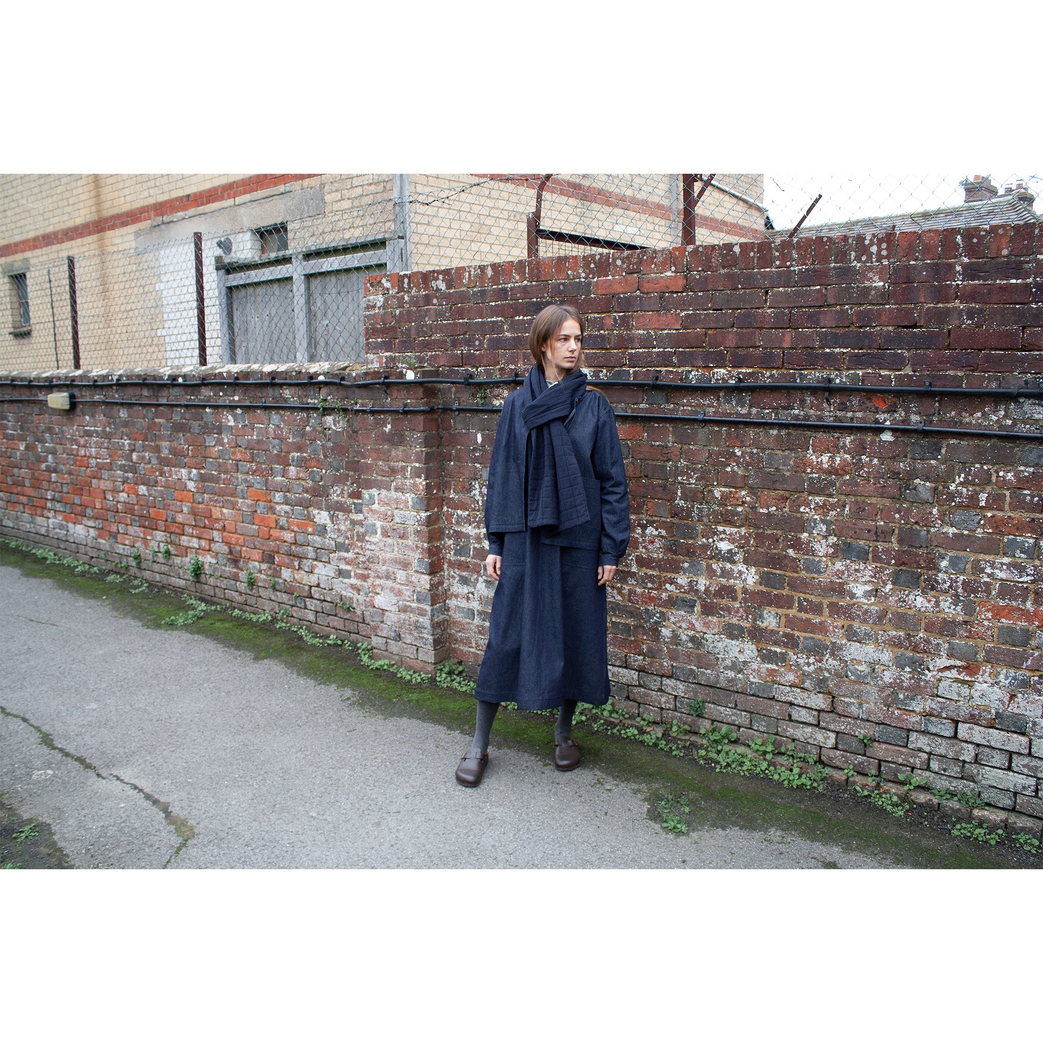 Pocketed overshirt in navy denim