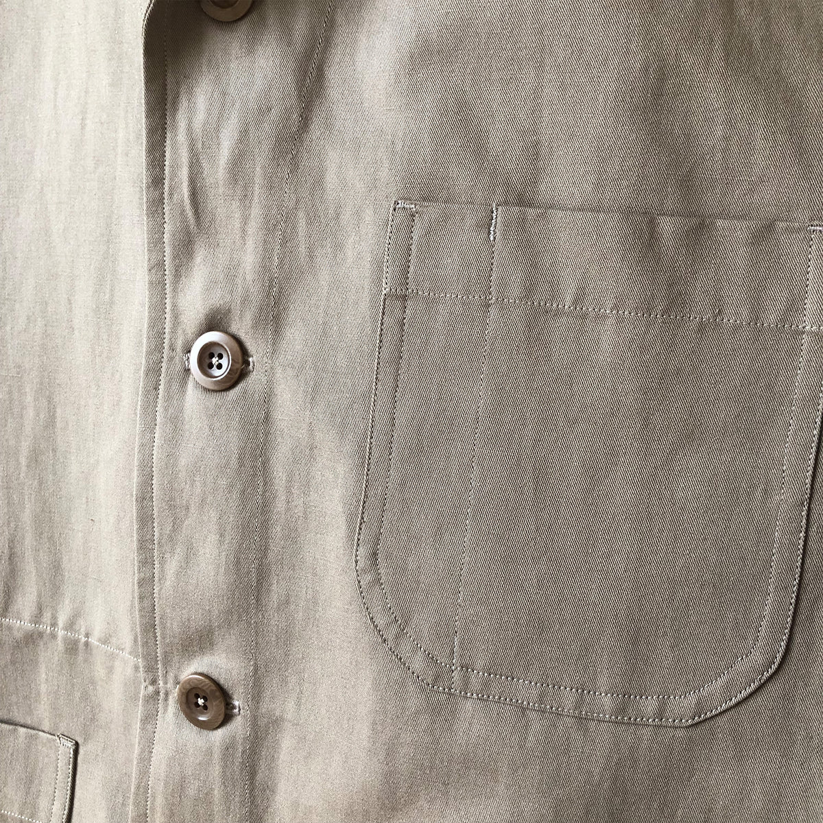 Revere chore jacket in tan cotton/linen