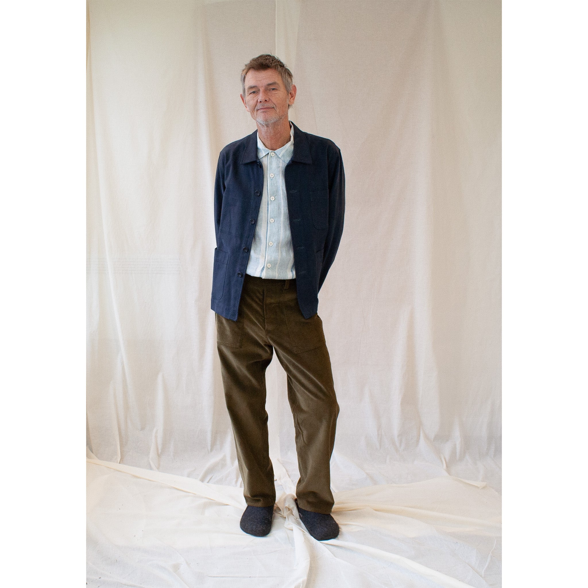 Traditional chore jacket heavy navy cotton