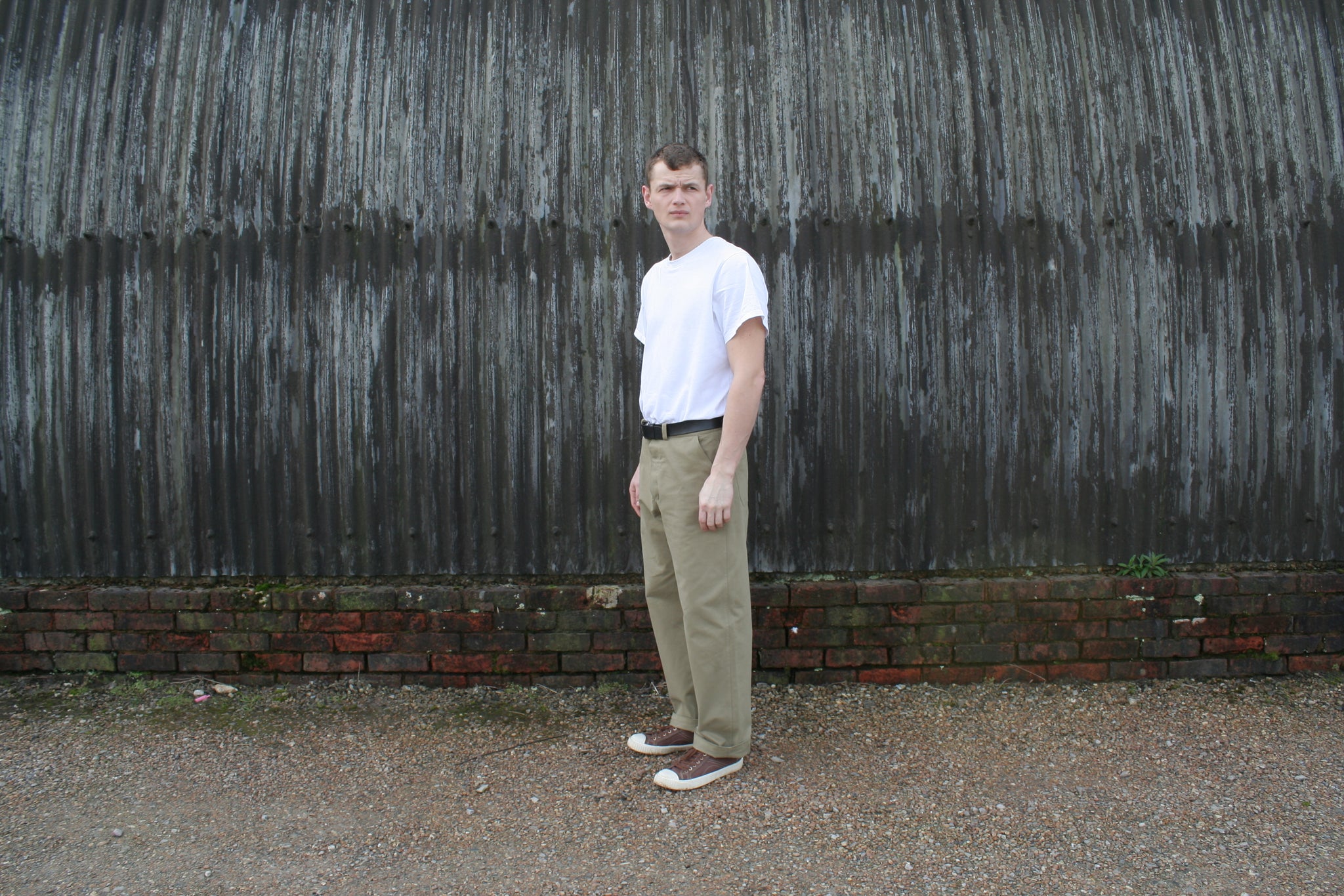 The everyday trouser brushed cotton twill beige