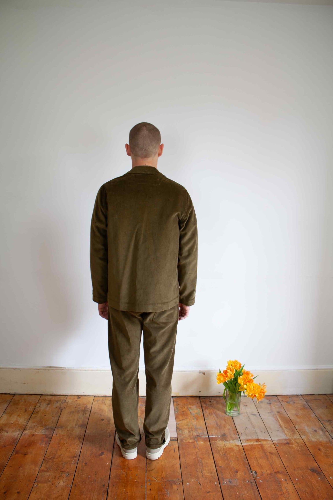 Rever chore jacket in olive cord