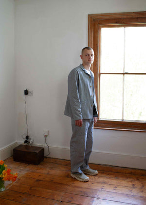 Drawstring chore trousers in Huckleberry stripe