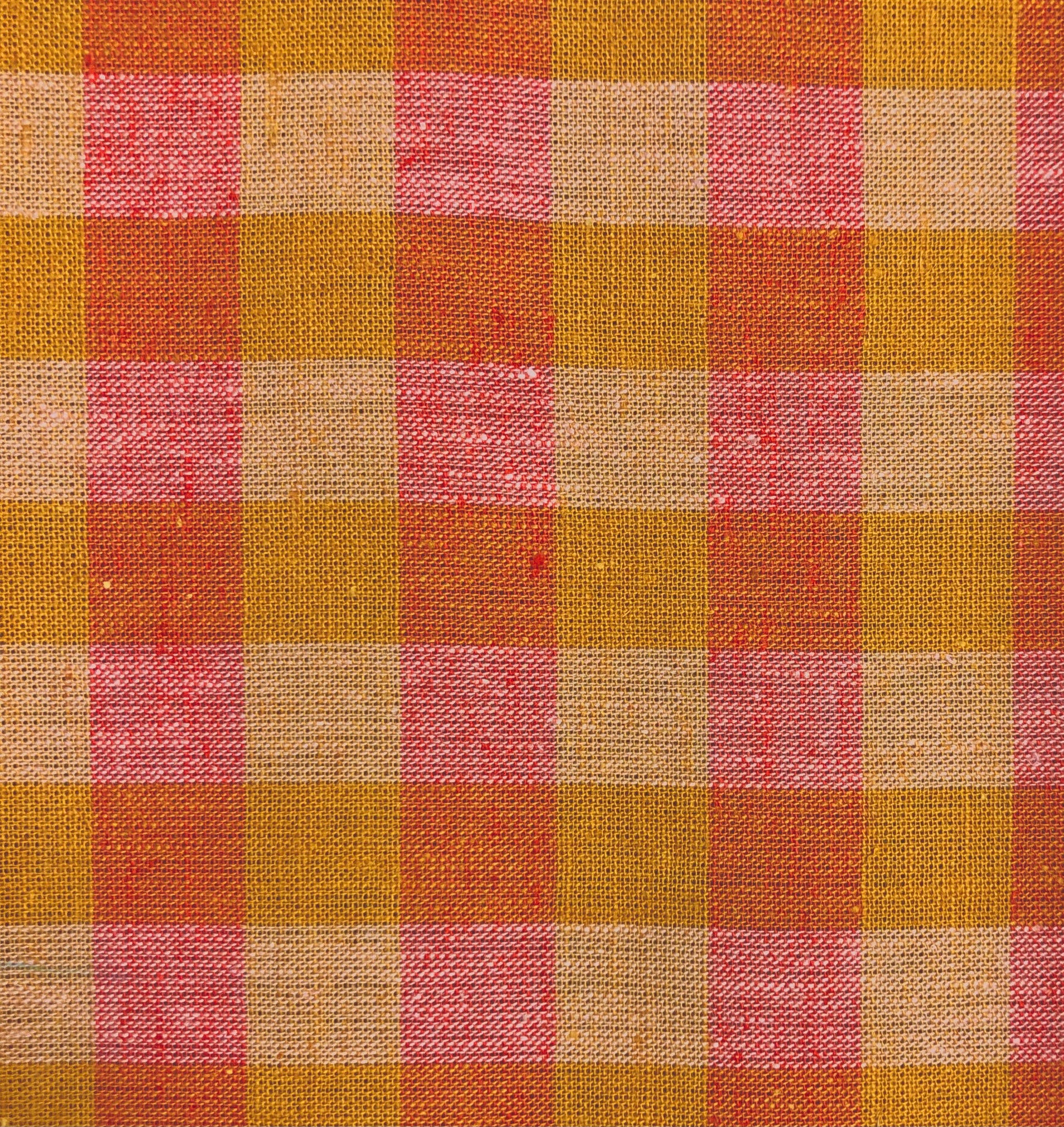 Meadow shirt in cotton/linen tangerine check