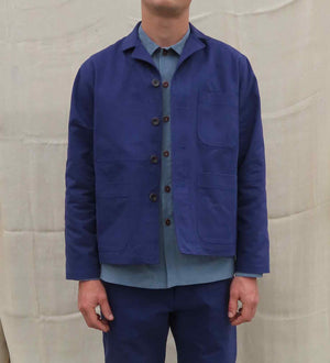 Revere chore jacket in brushed cotton twill -Indigo