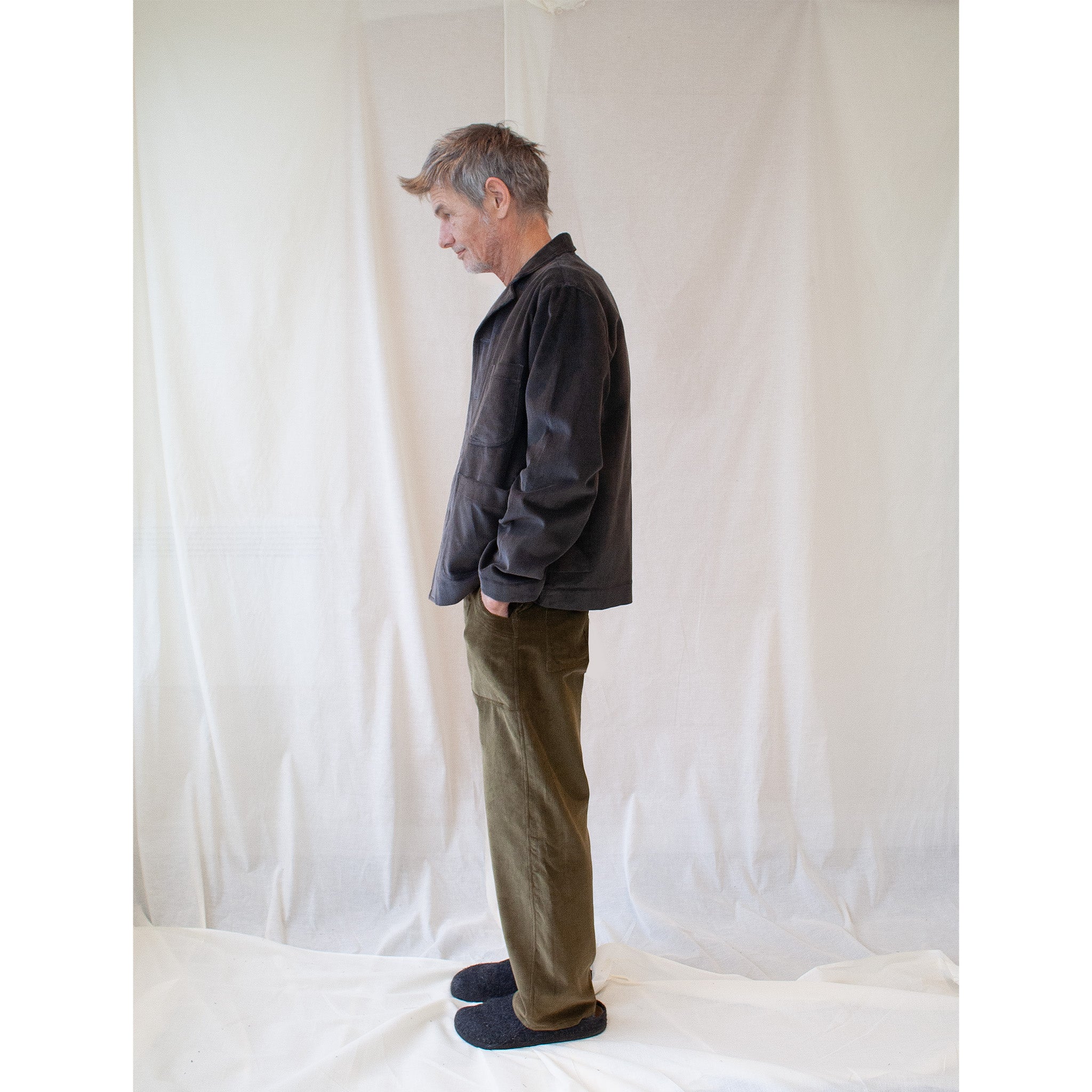 Revere chore jacket in warm grey cord