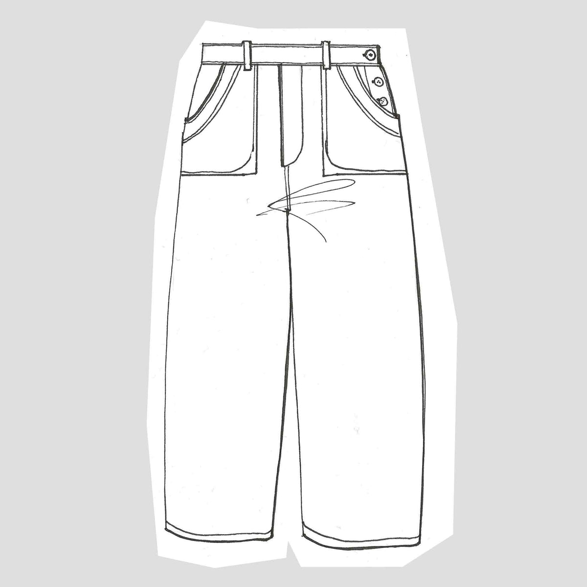 The side button trouser denim
