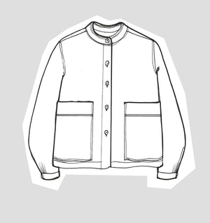 Pocketed overshirt in soft cord cinnamon