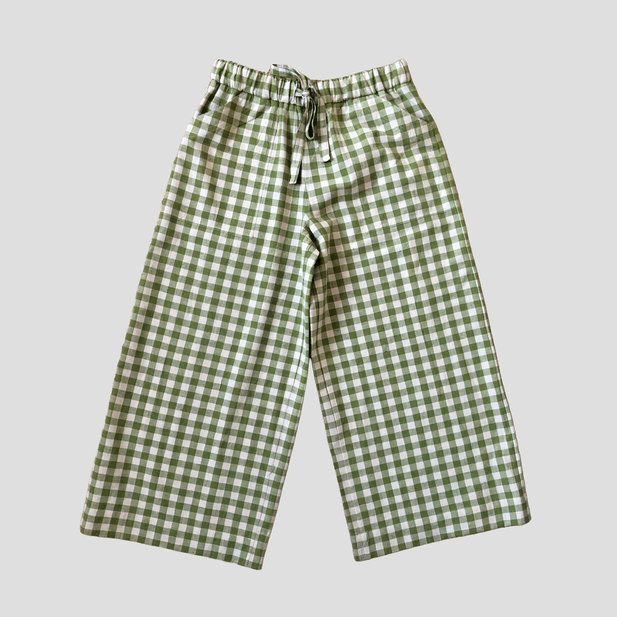Simple drawstring trousers in cotton/ linen