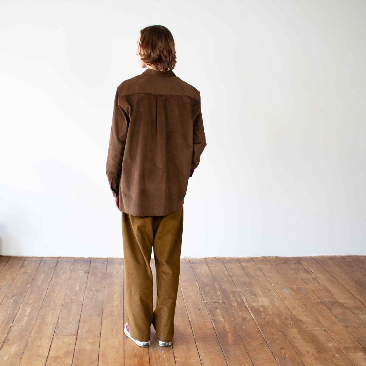 Workers shirt - cotton cord - brown