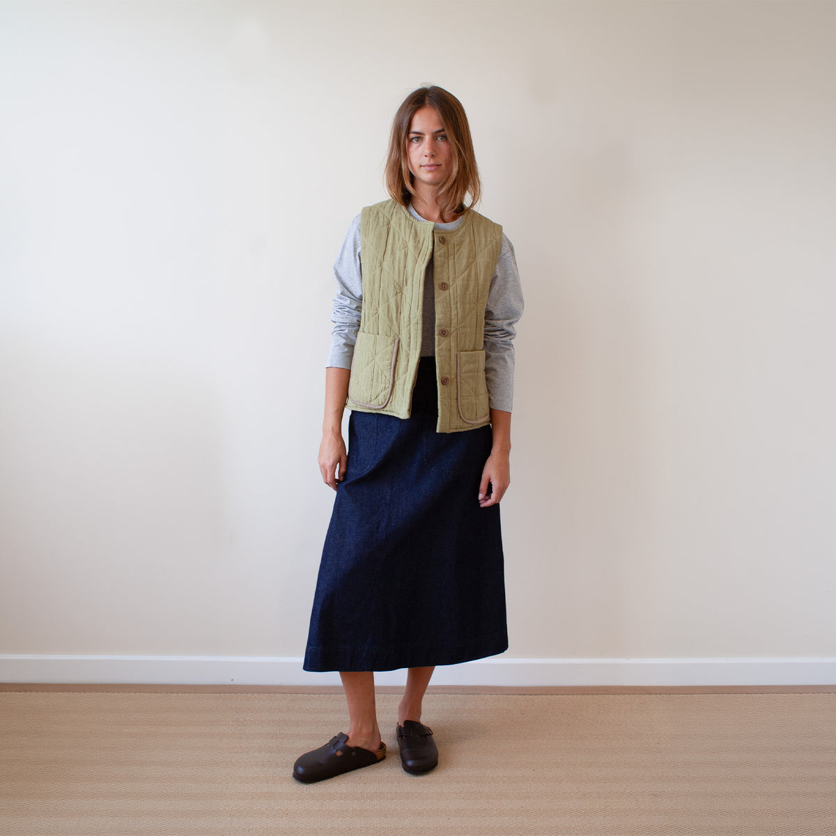Workers skirt mid weight denim
