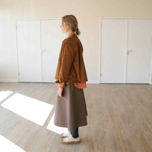 Carpenter skirt Cotton twill soft brown