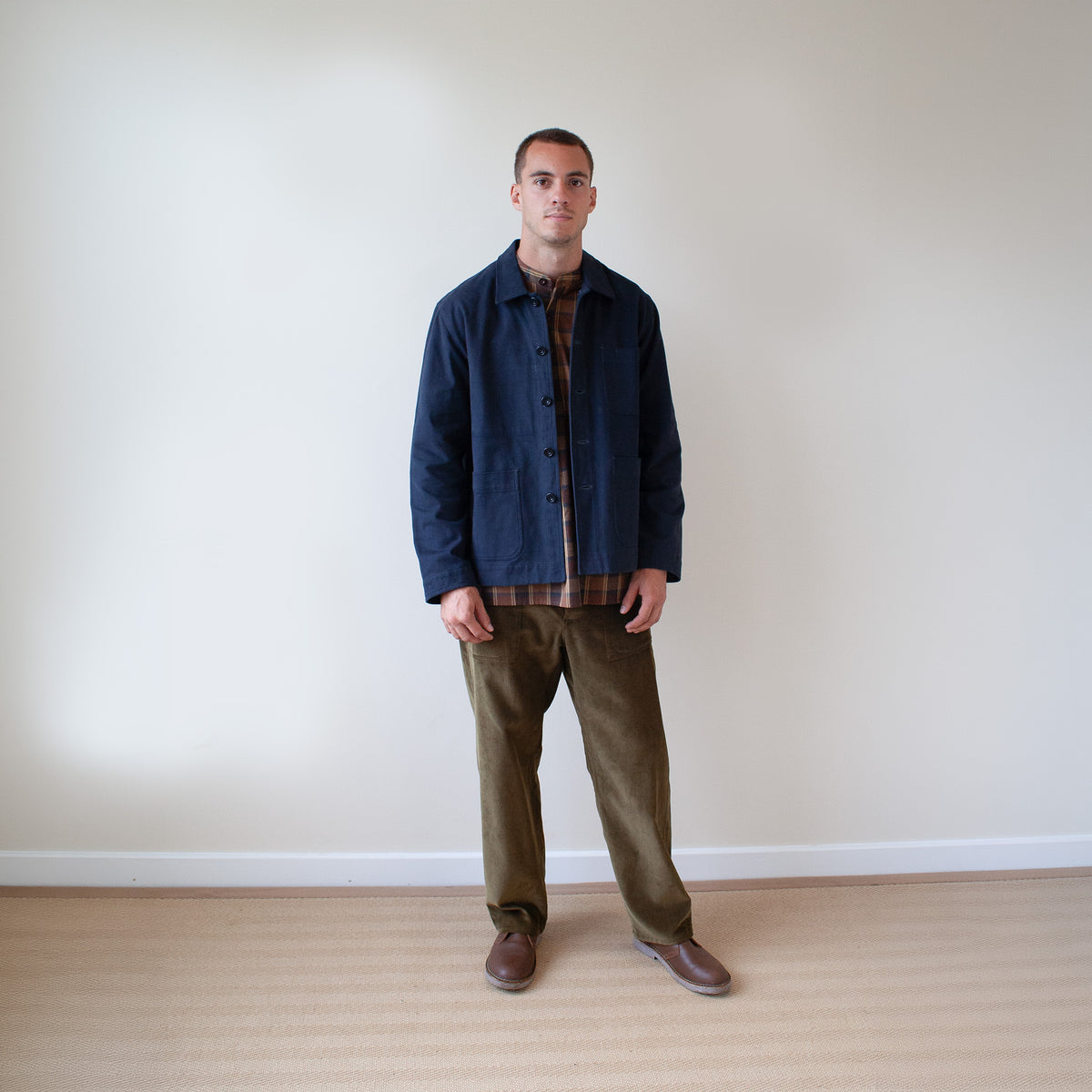 Traditional chore jacket heavy navy cotton