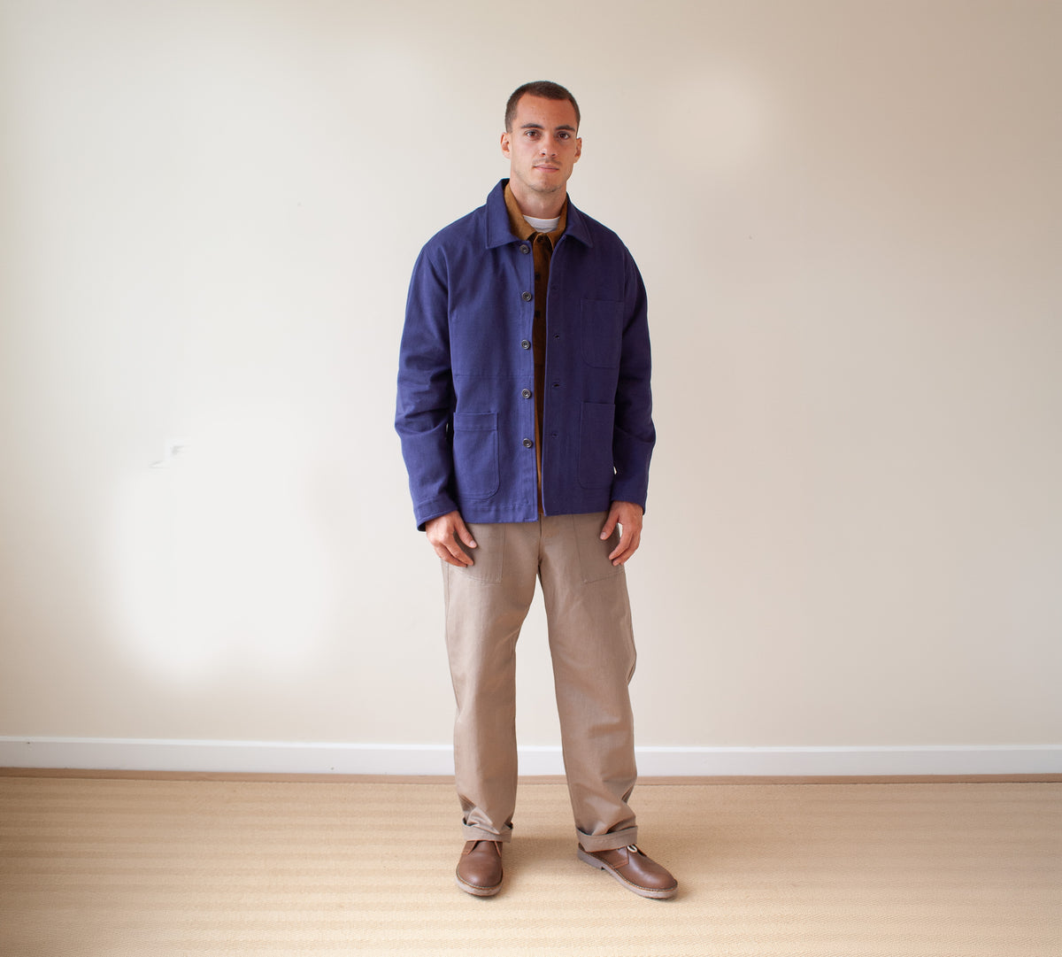 Chore trousers tan cotton/linen